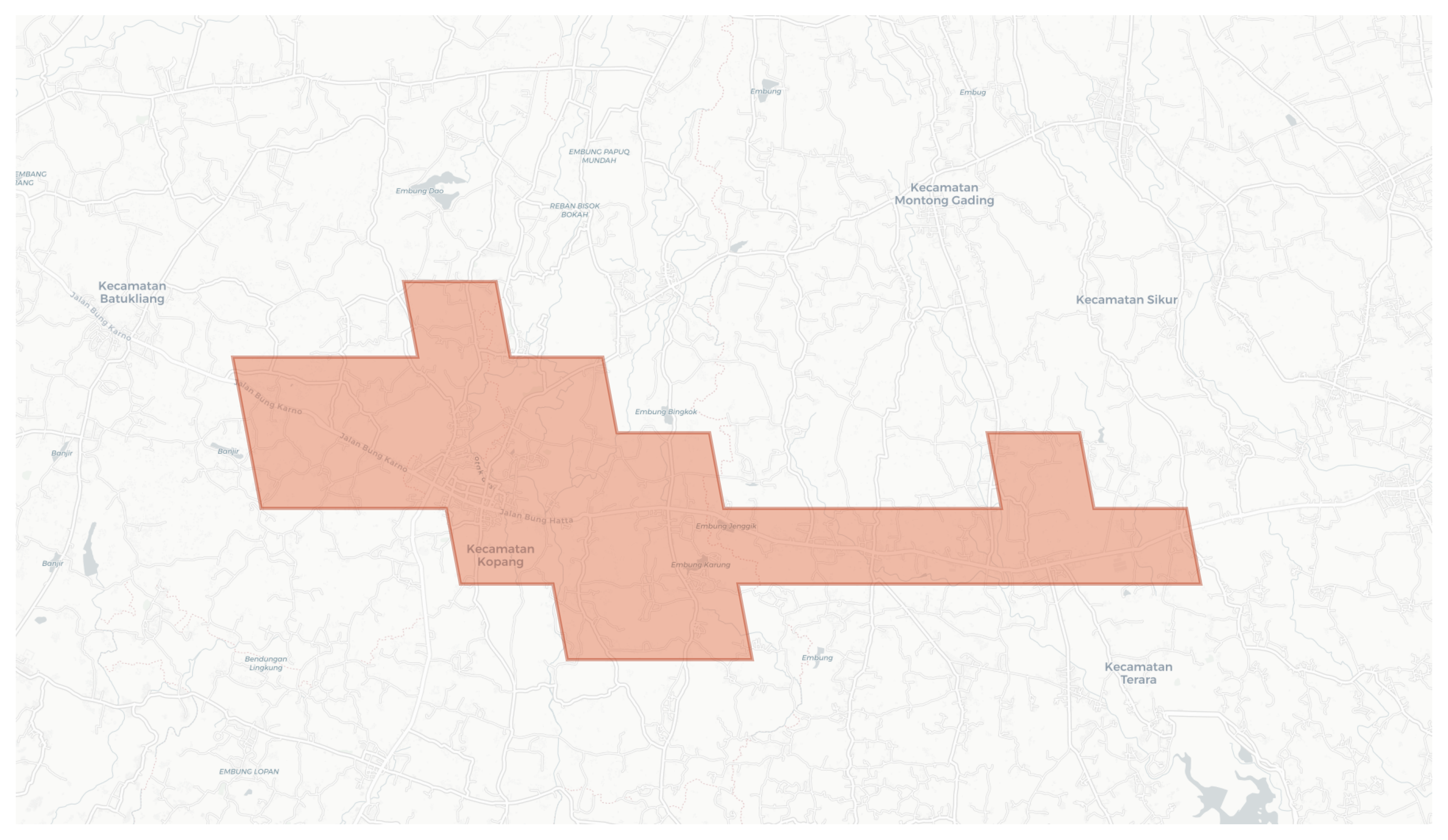 Kecamatan Kopang geographic map