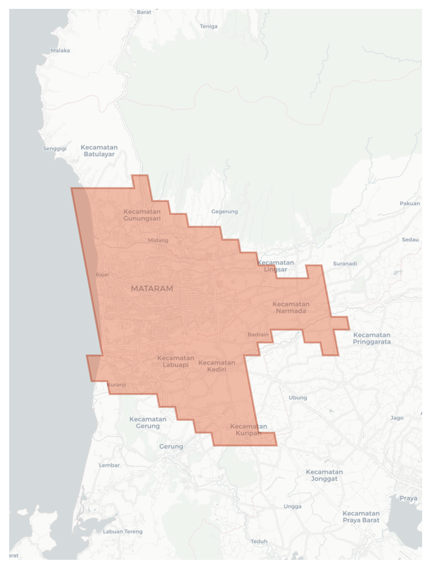 Mataram geographic map