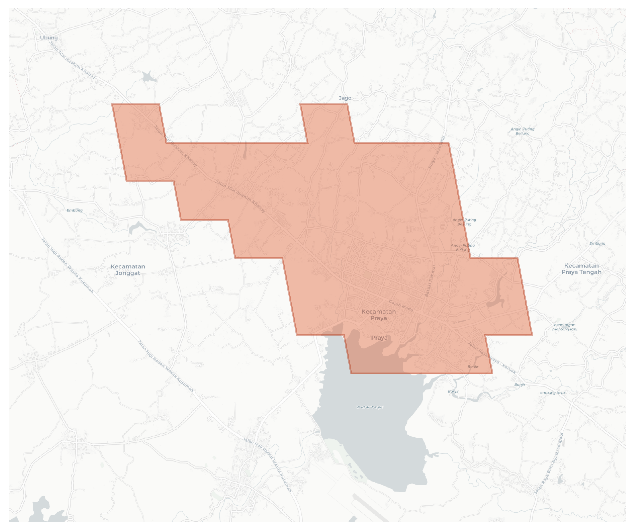 Praya geographic map