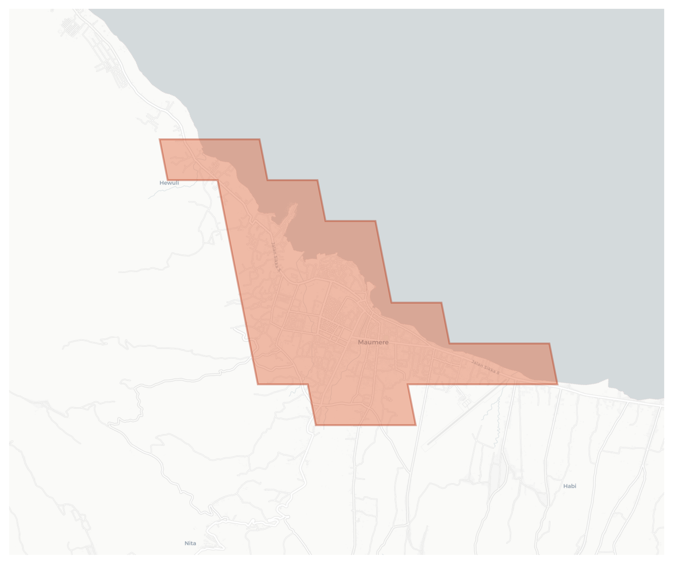 Maumere geographic map