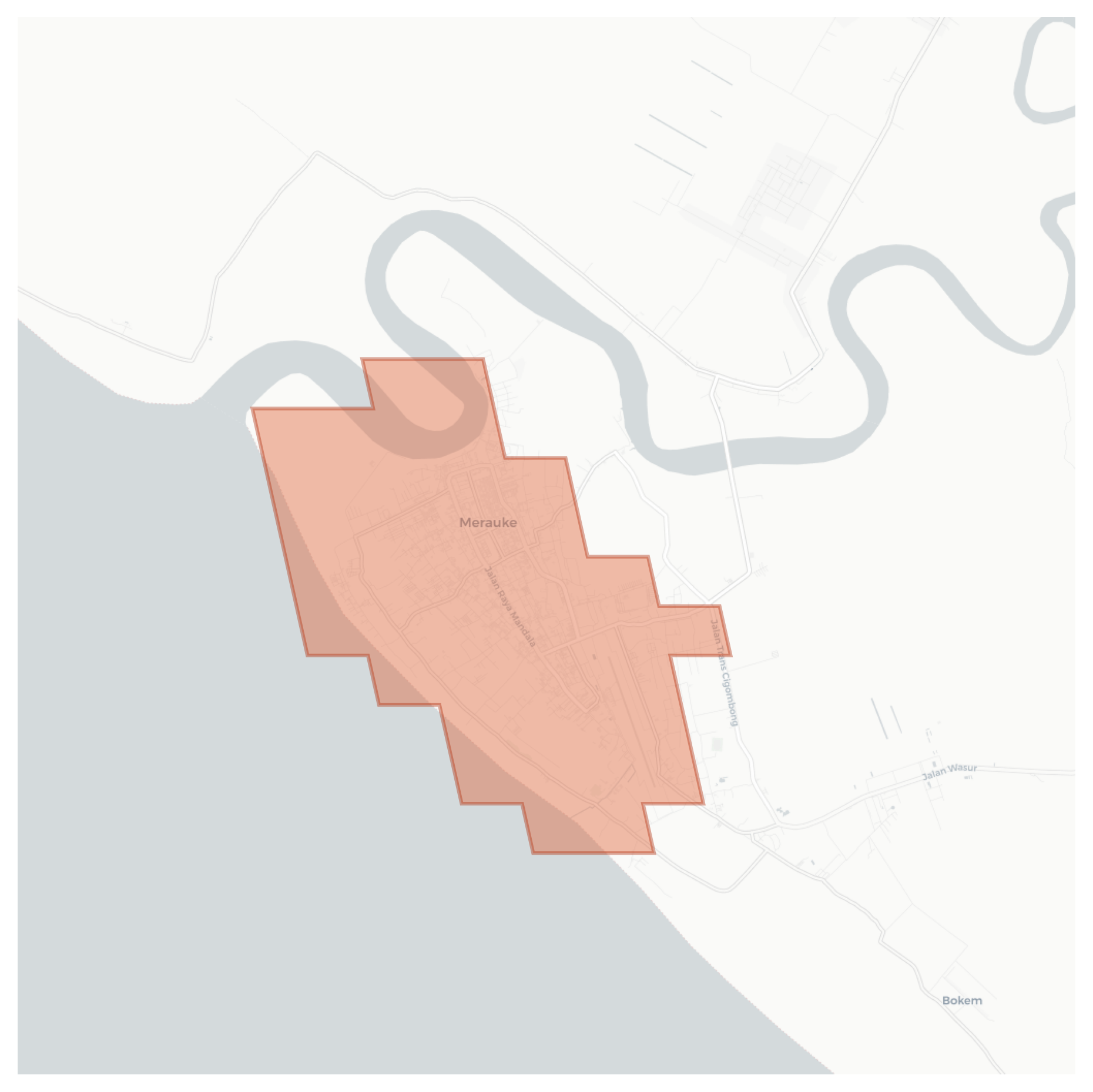 Merauke geographic map