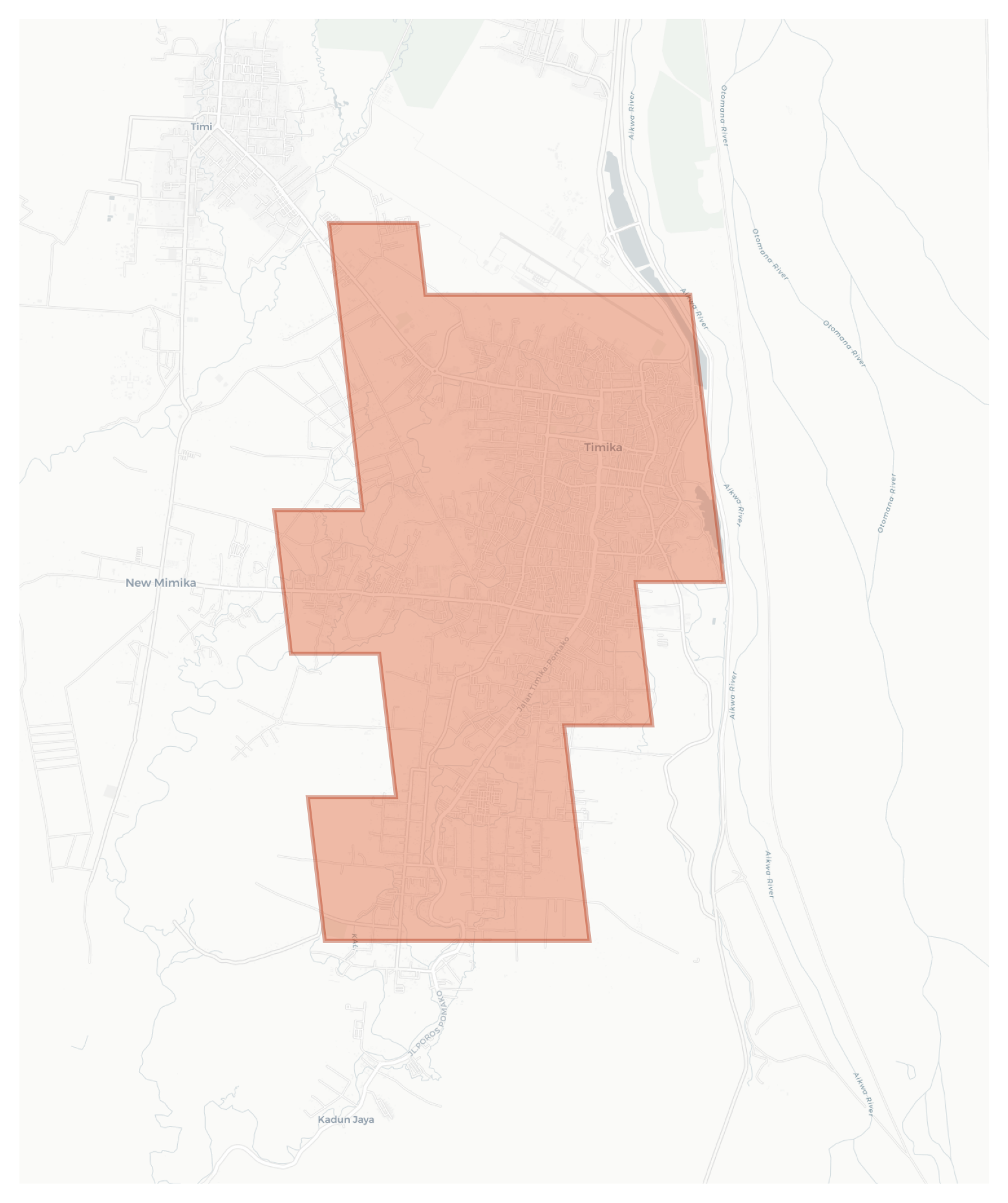 Timika geographic map