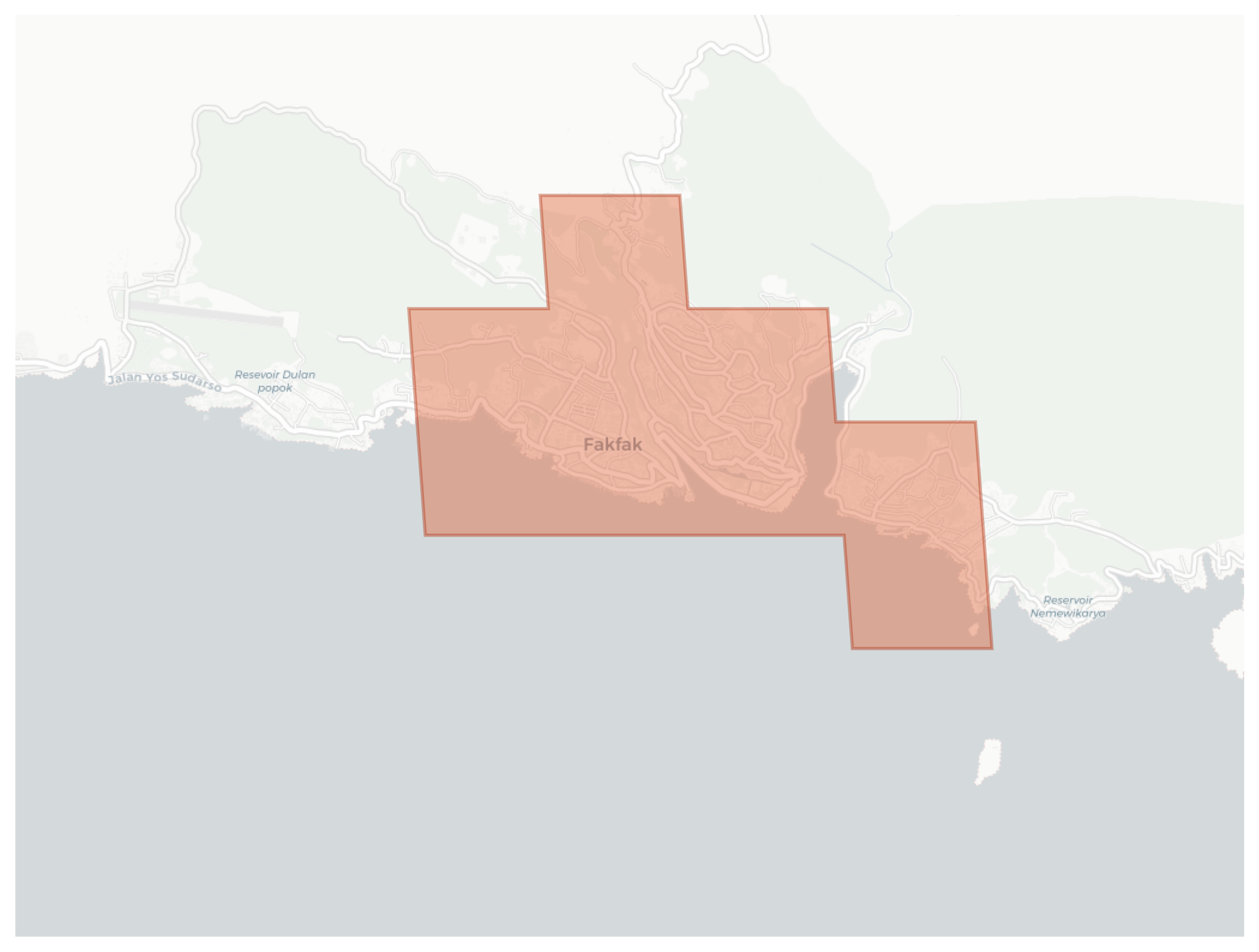 Fakfak geographic map