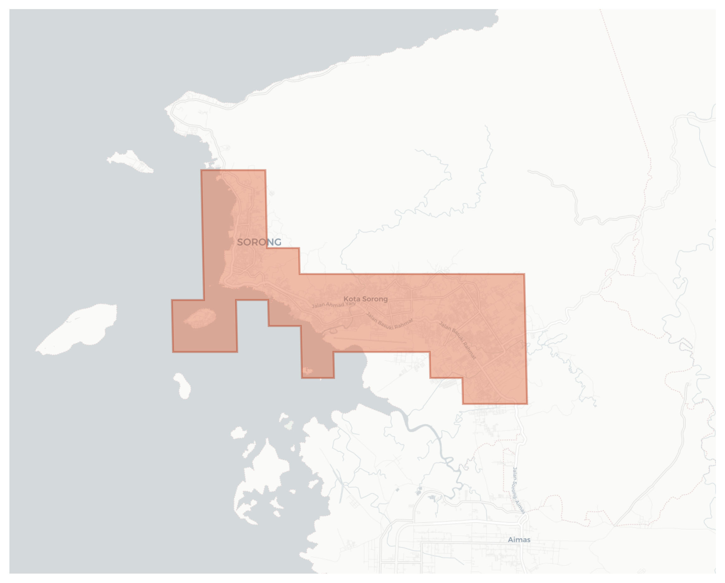 Sorong geographic map
