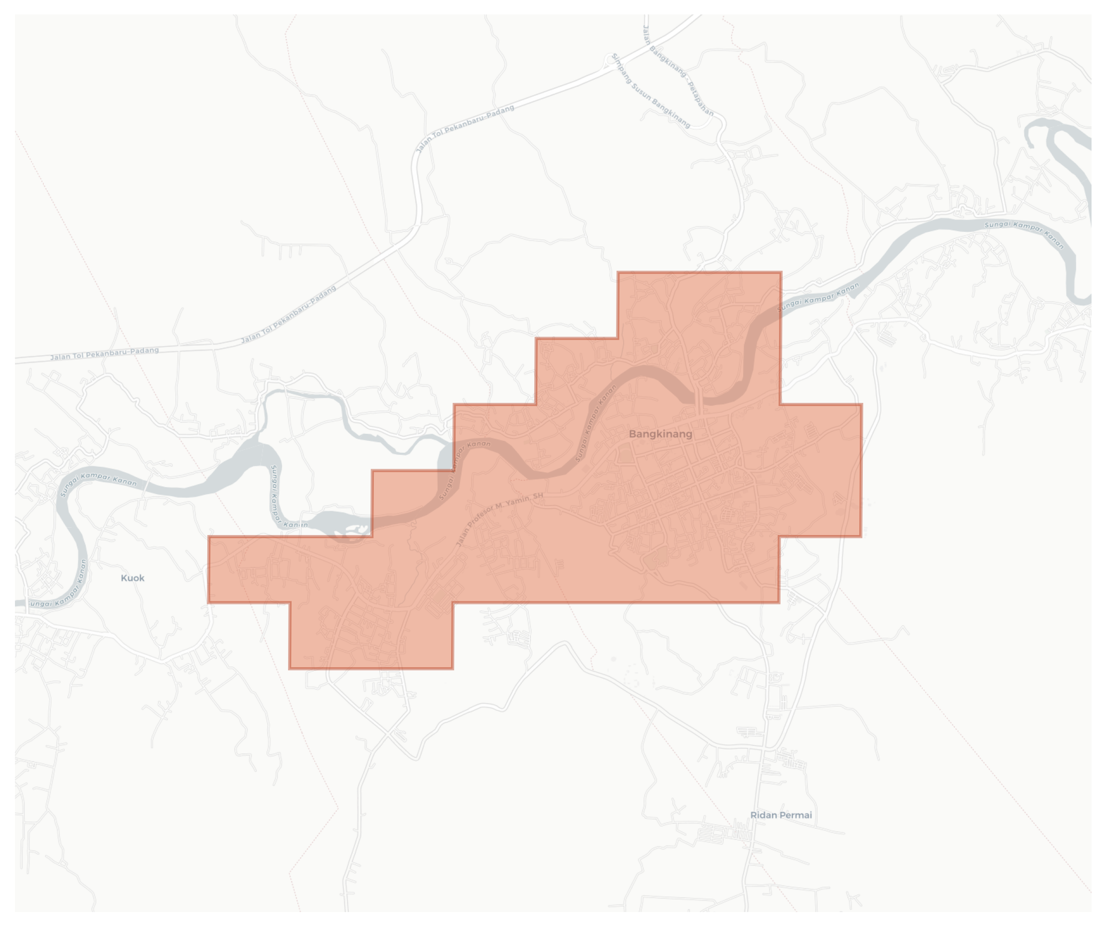 Bangkinang geographic map
