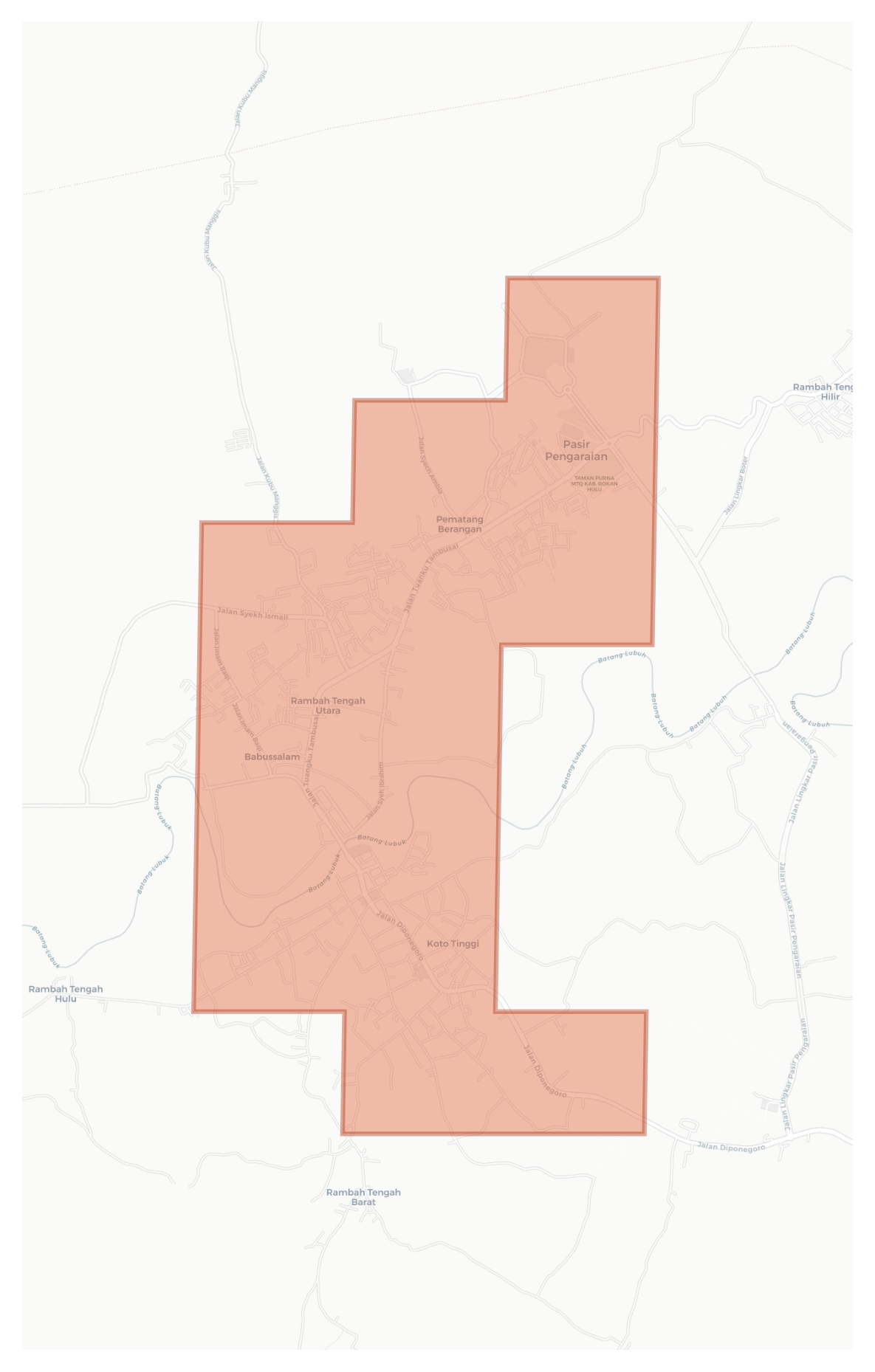 Pasir Pengaraian geographic map