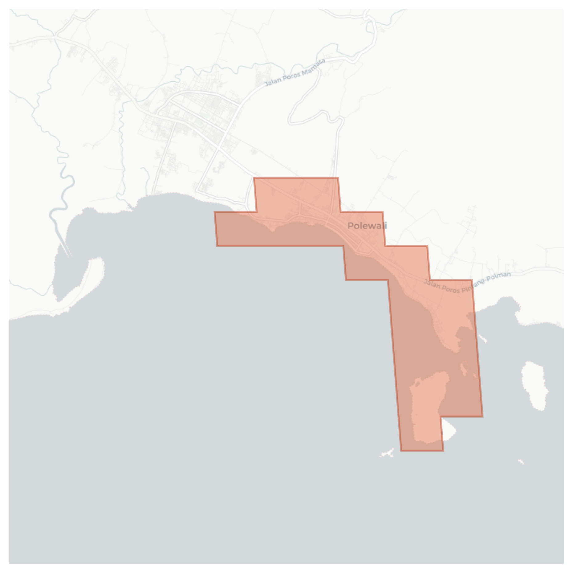 Polewali geographic map