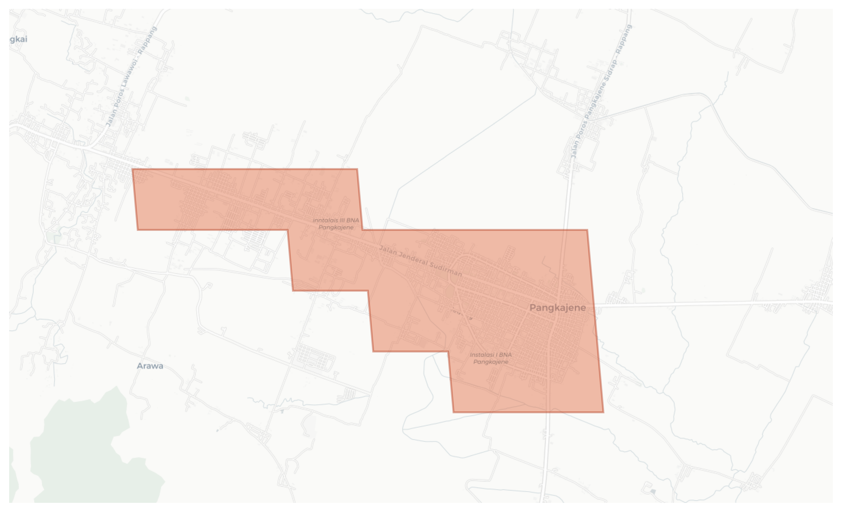 Pangkajene geographic map