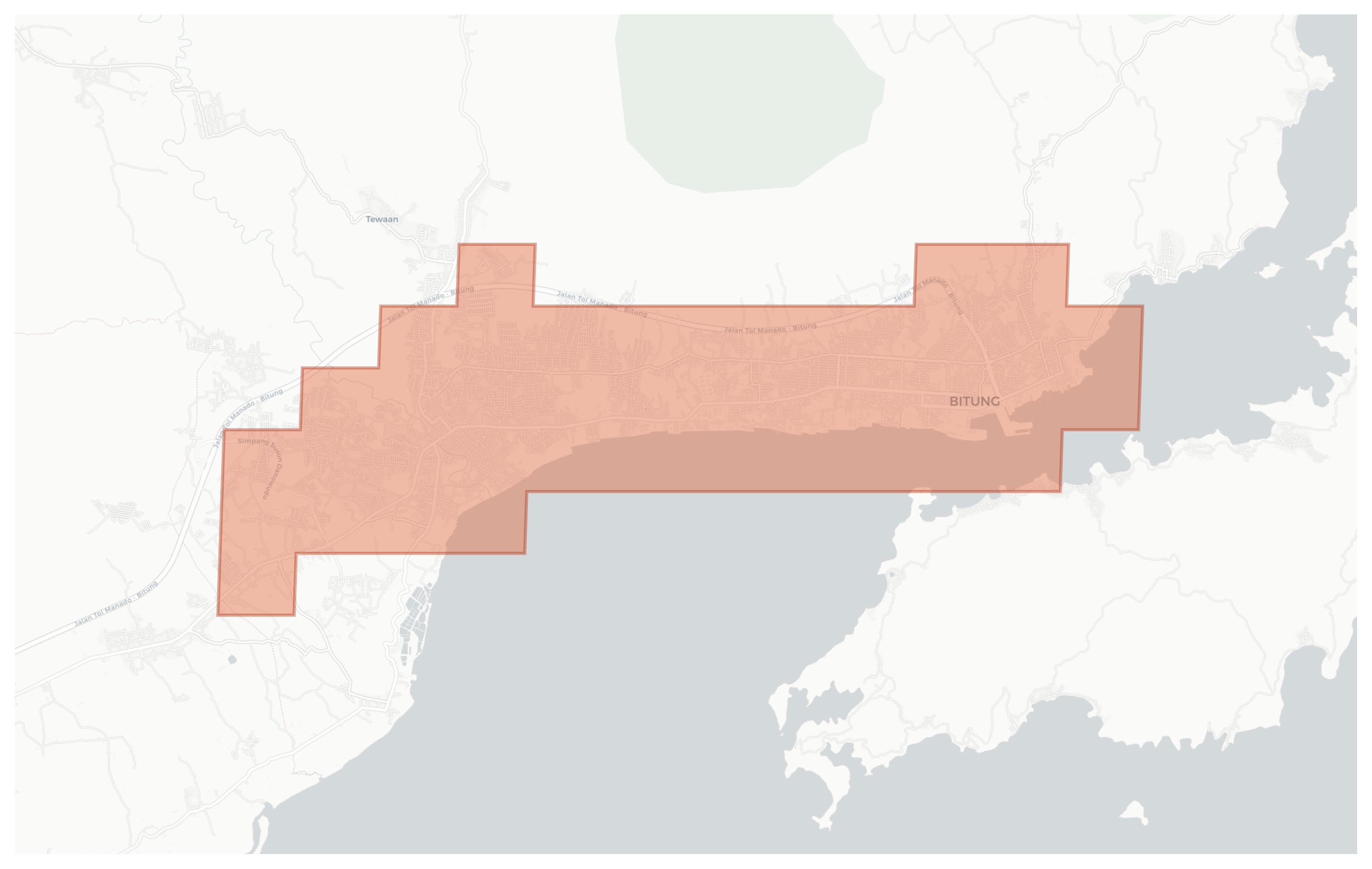 Bitung geographic map