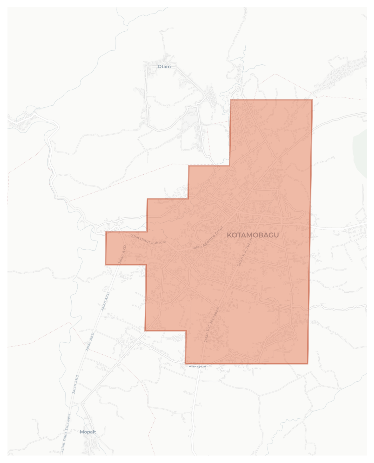 Kotamobagu geographic map