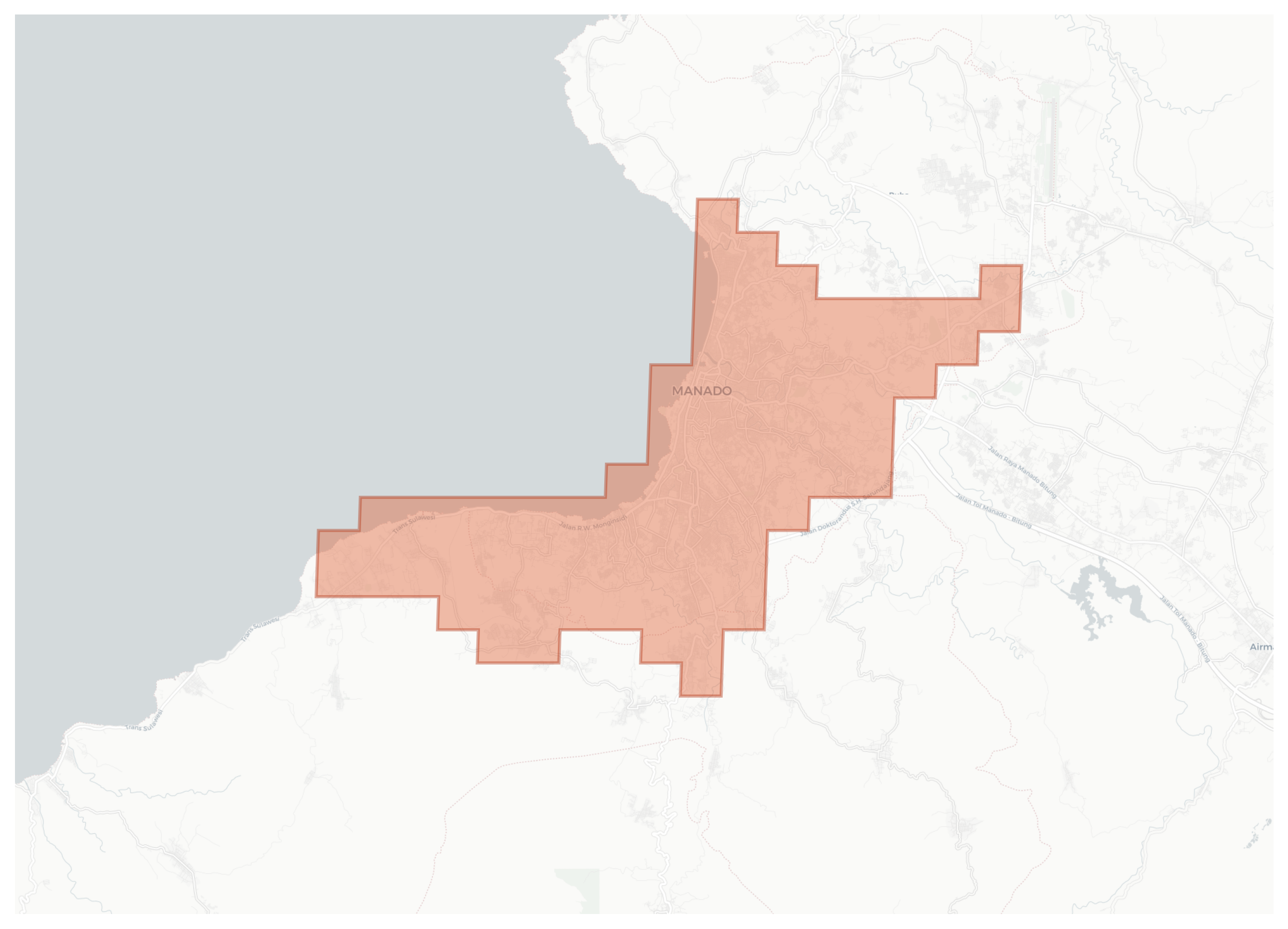 Manado geographic map
