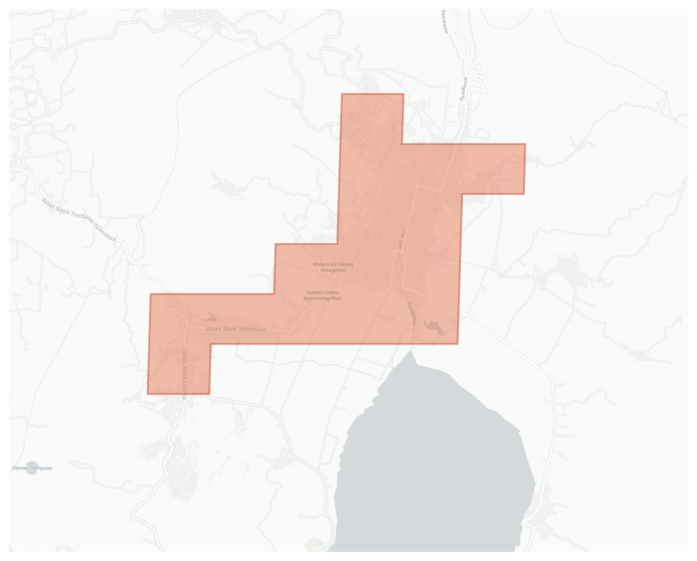 Tondano geographic map