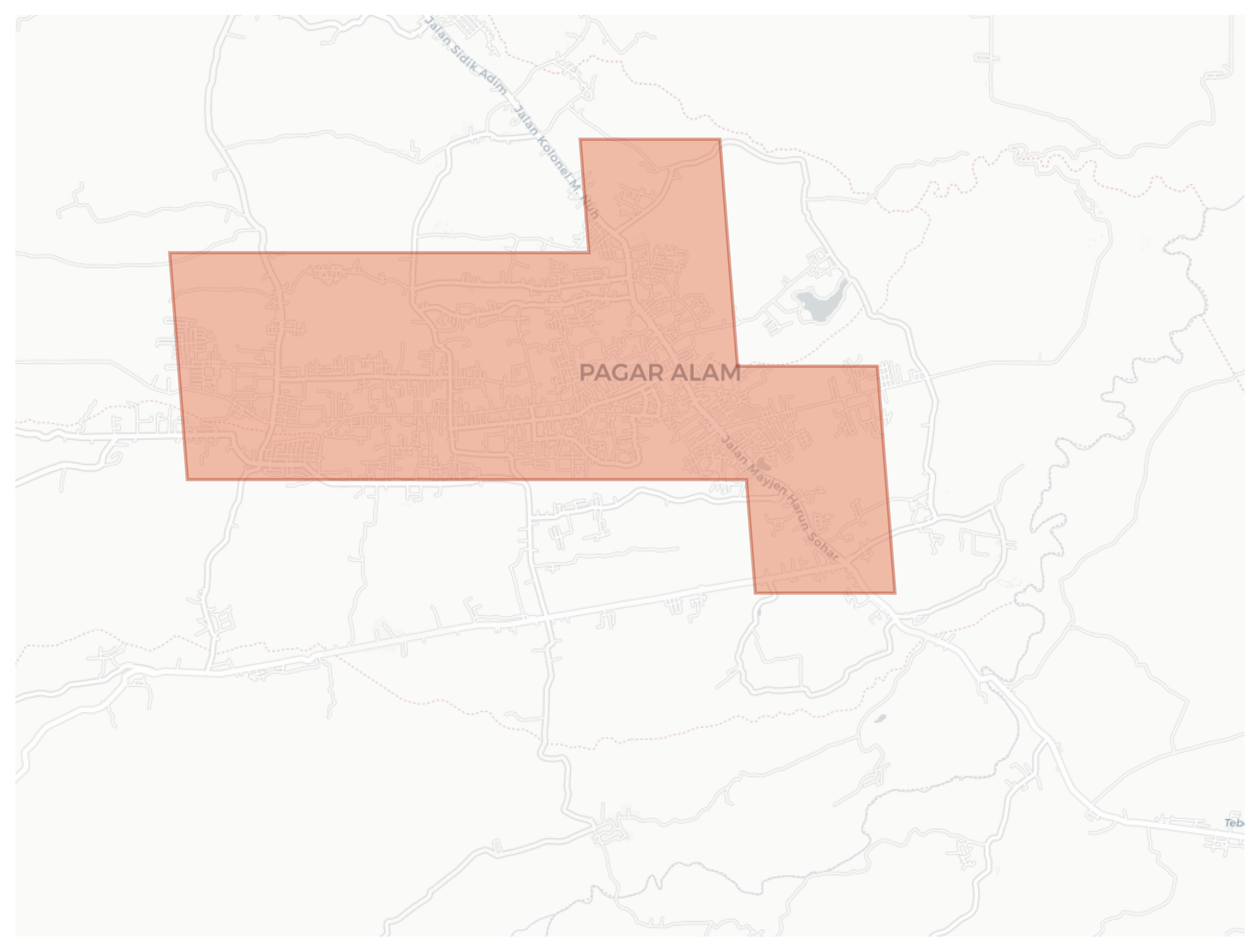 Pagar Alam geographic map