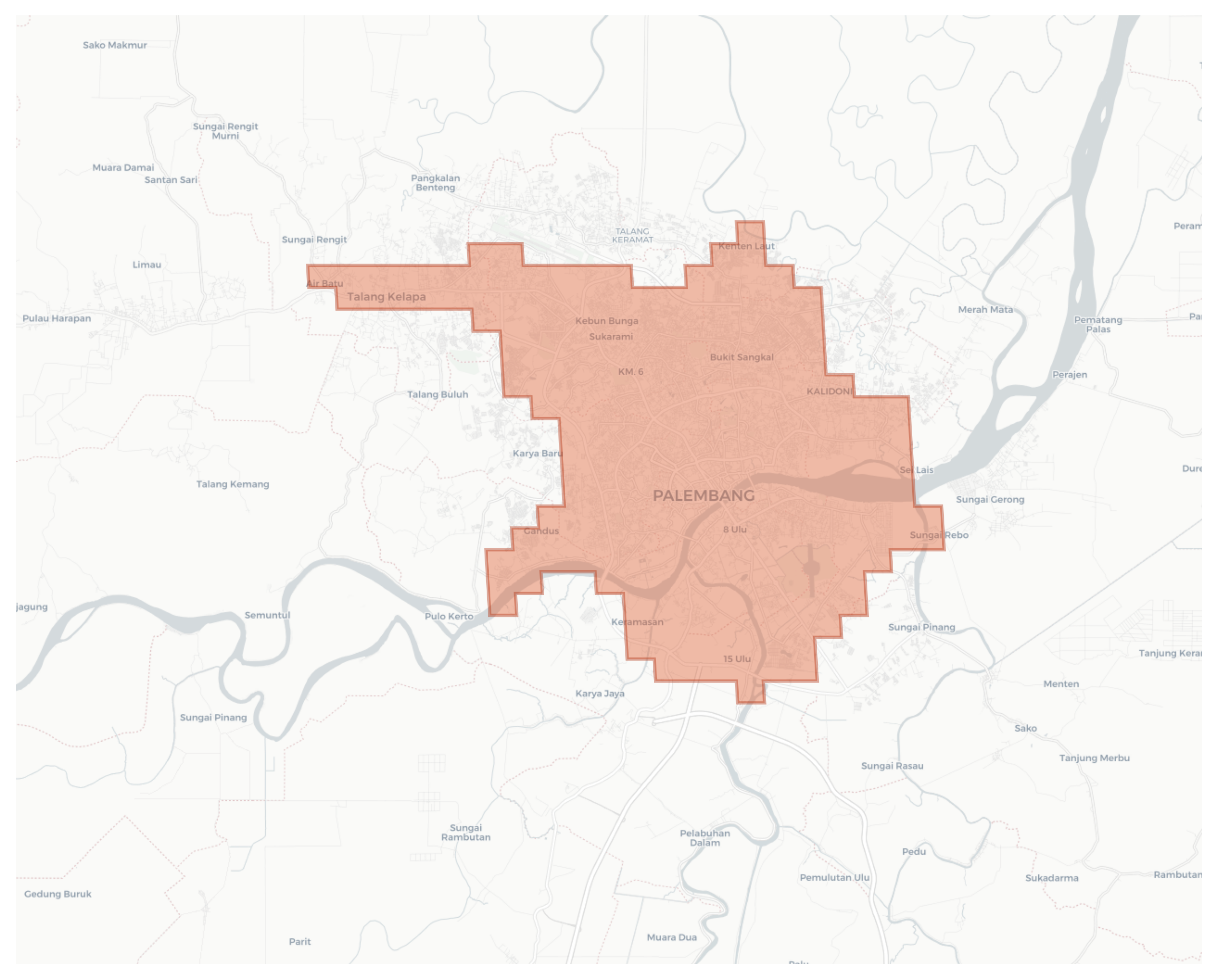 Palembang geographic map
