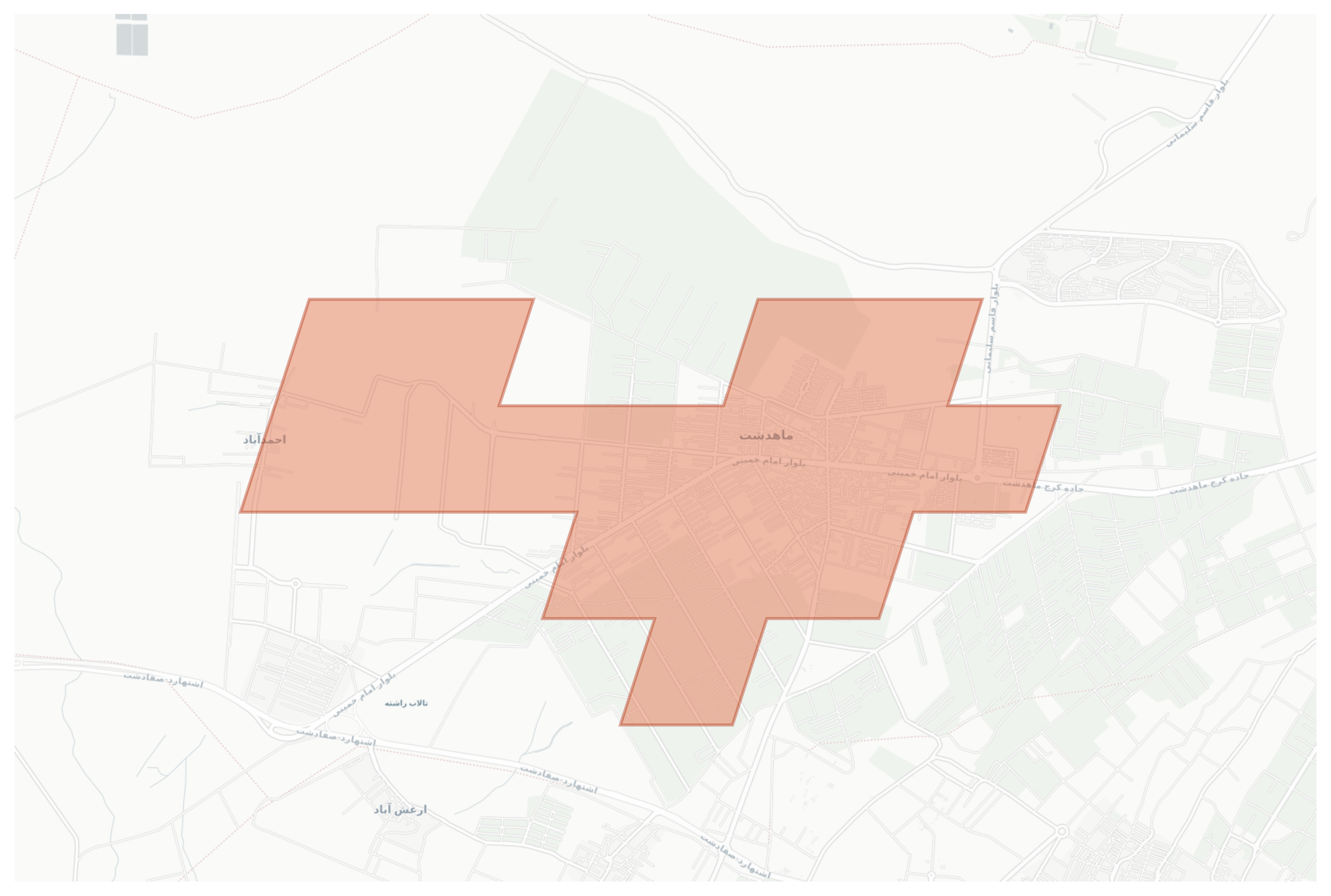 Mahdasht geographic map