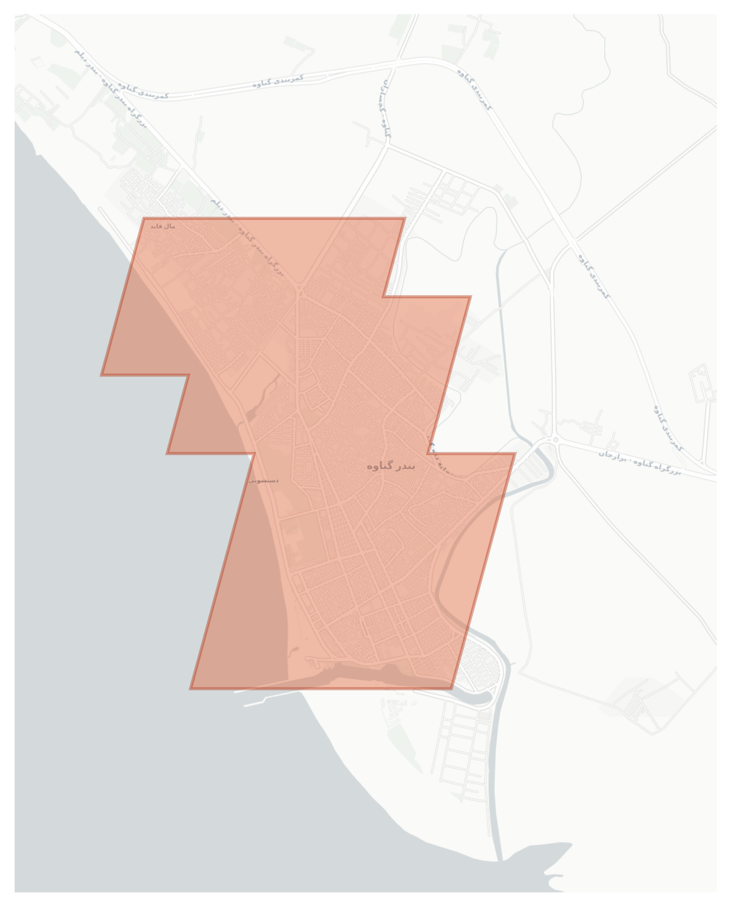 Bandar Ganaveh geographic map