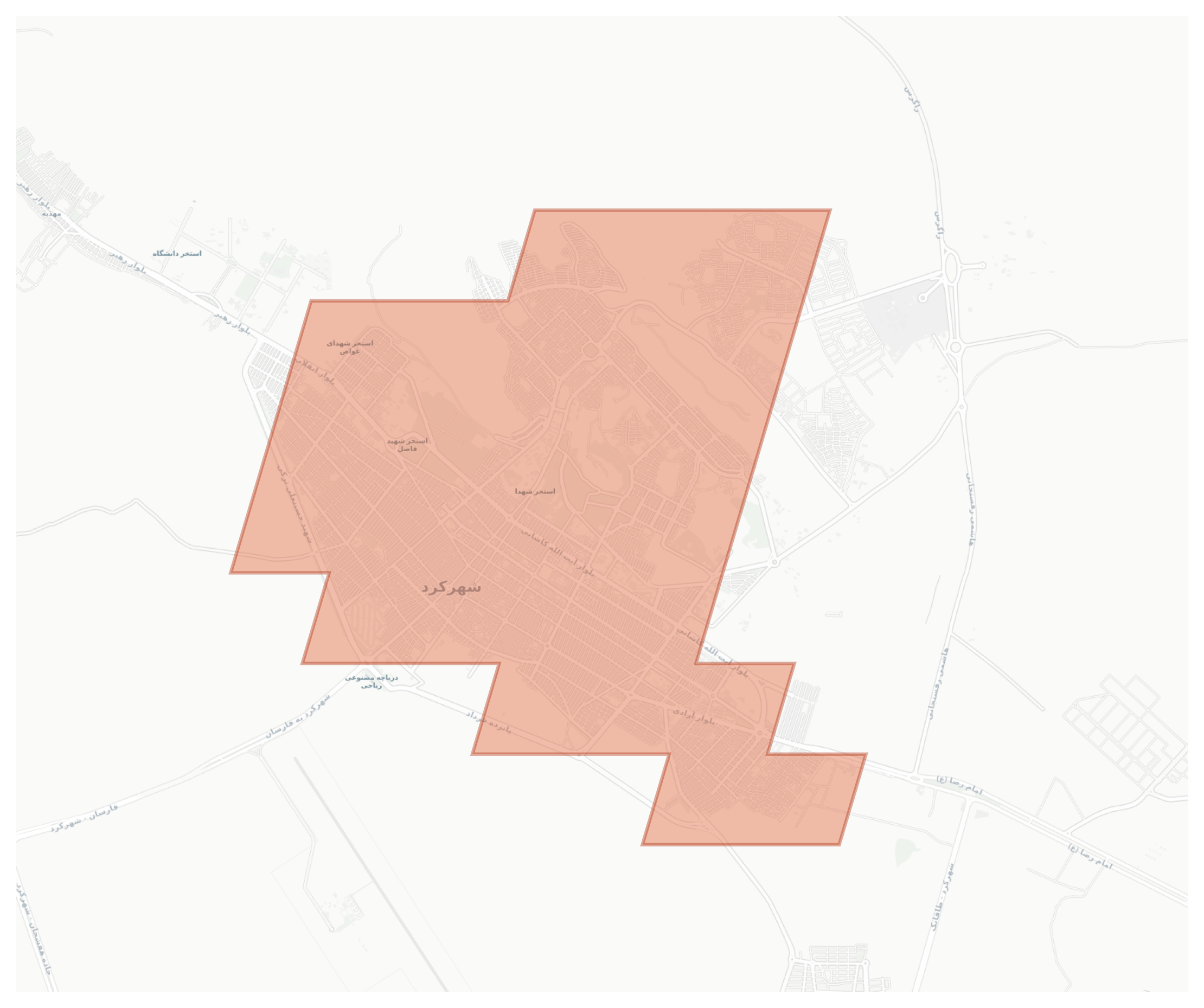Shahr-e Kord geographic map