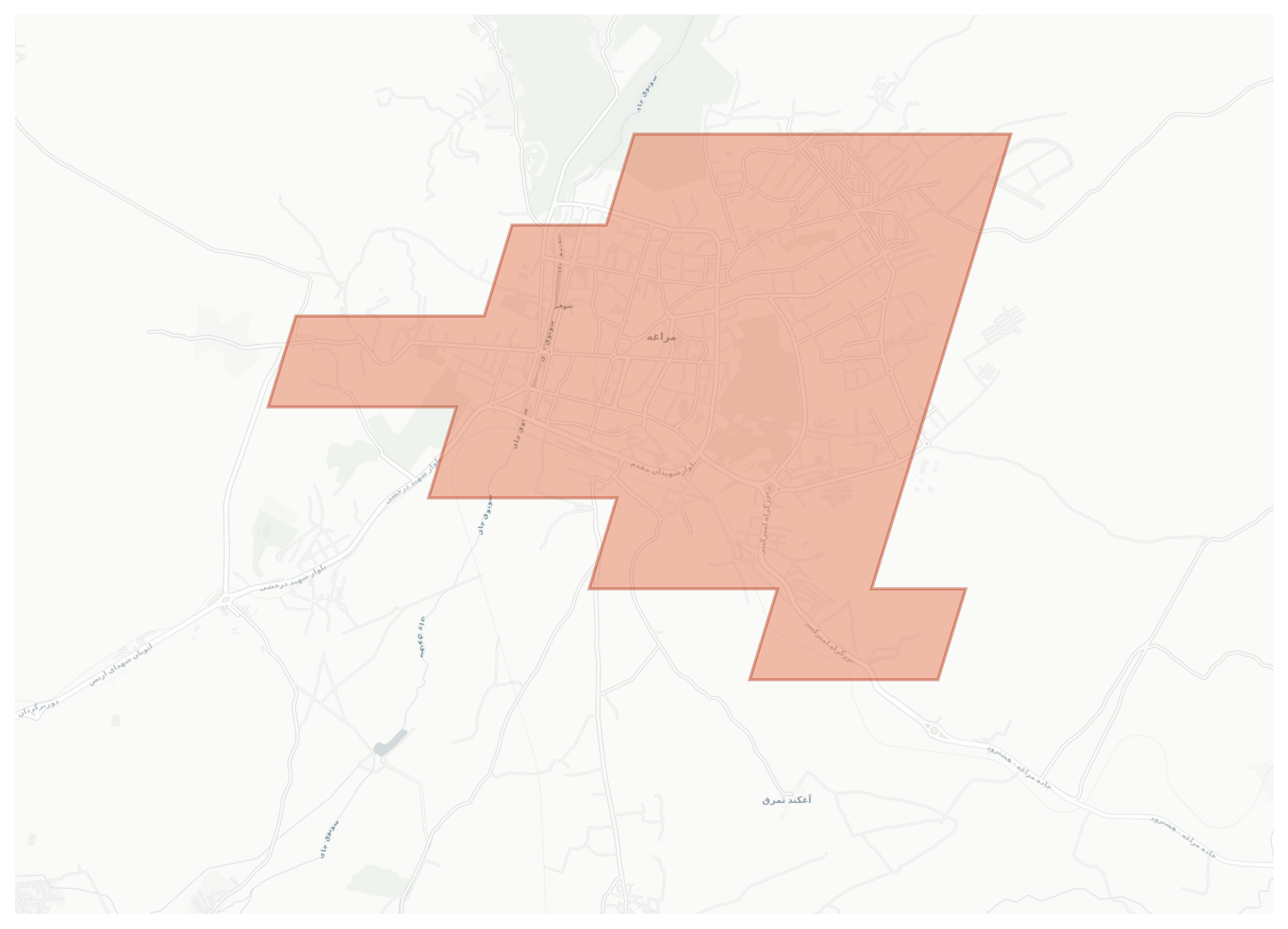 Maragheh geographic map