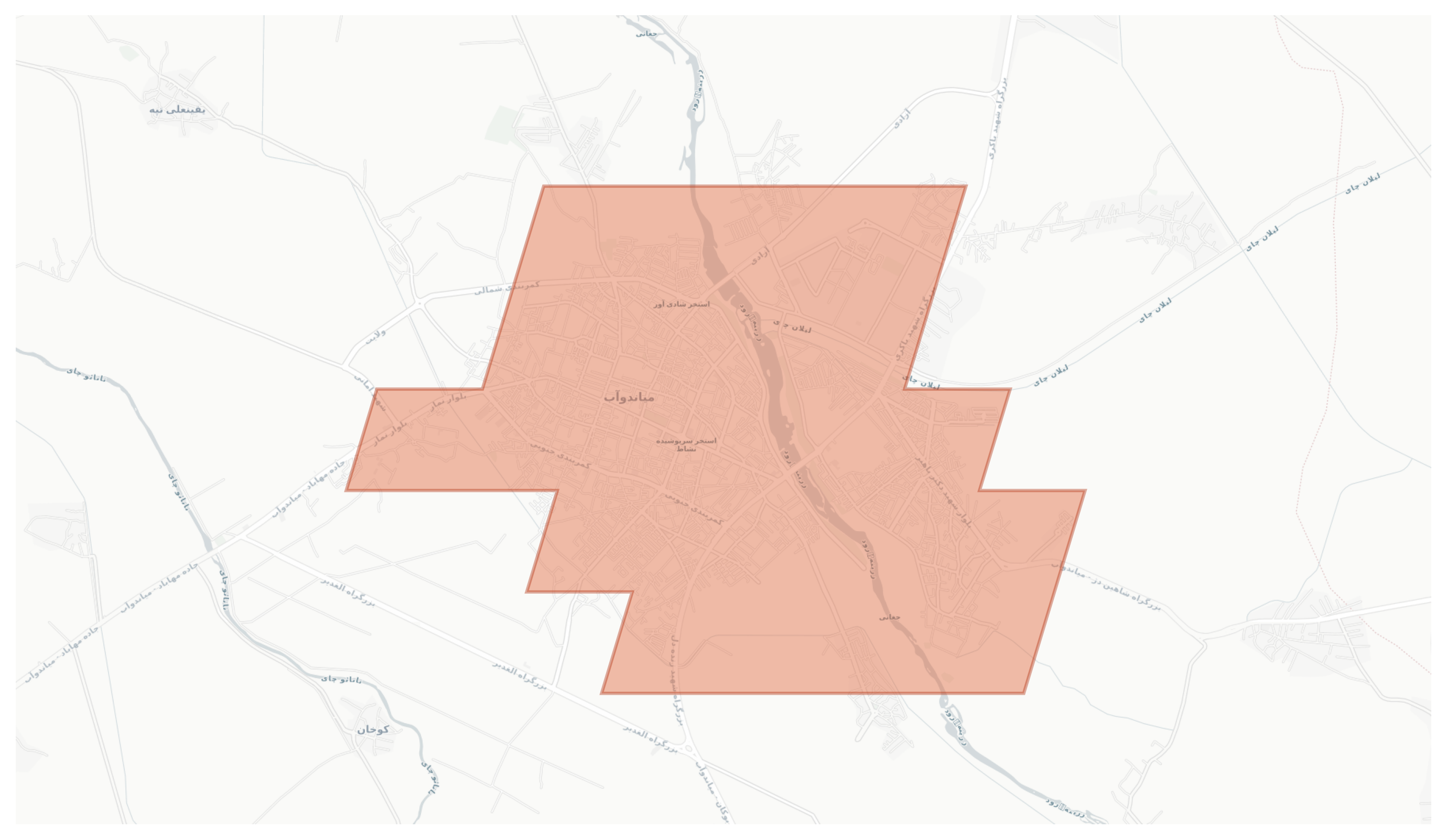 Miandoab geographic map