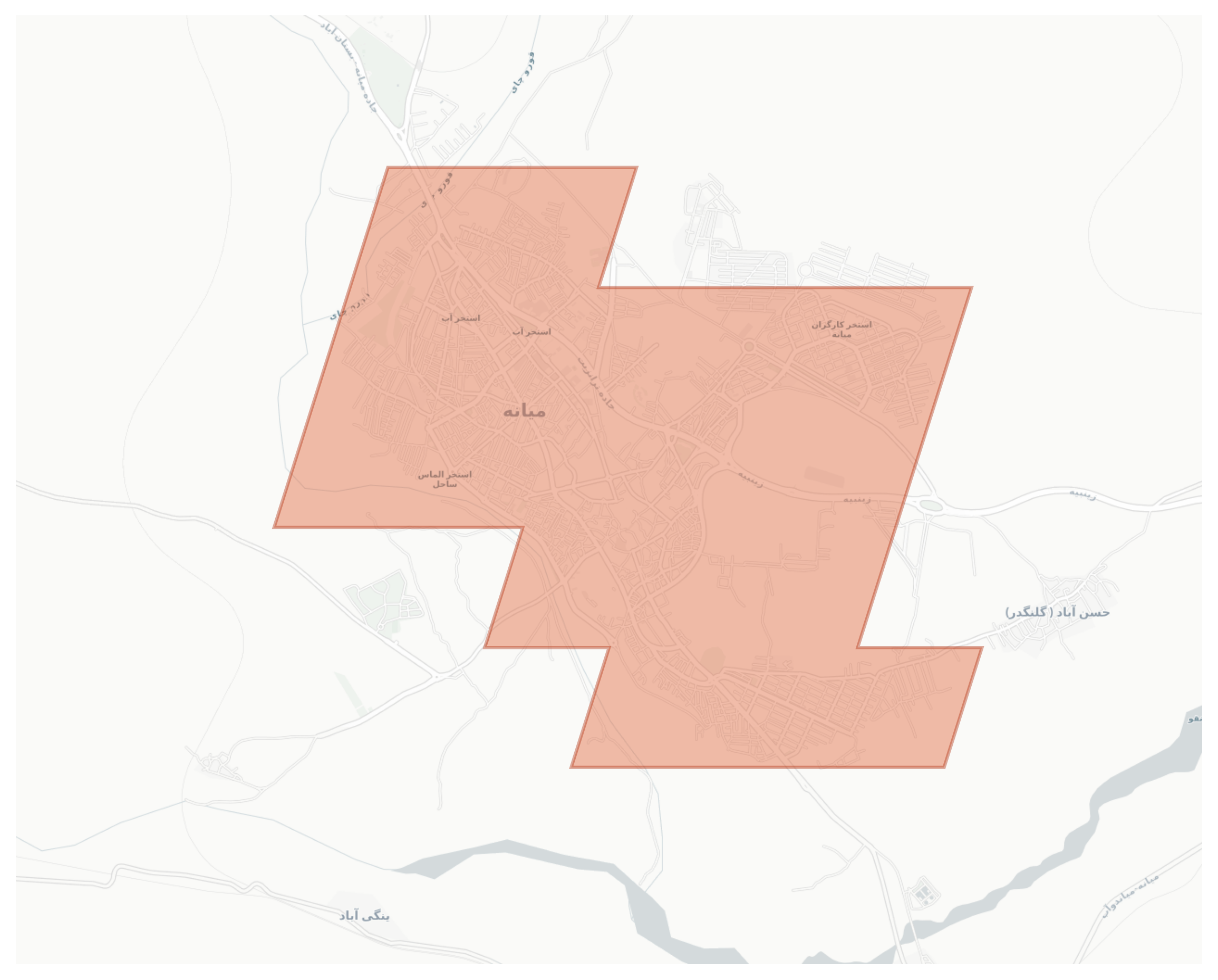 Mianeh geographic map