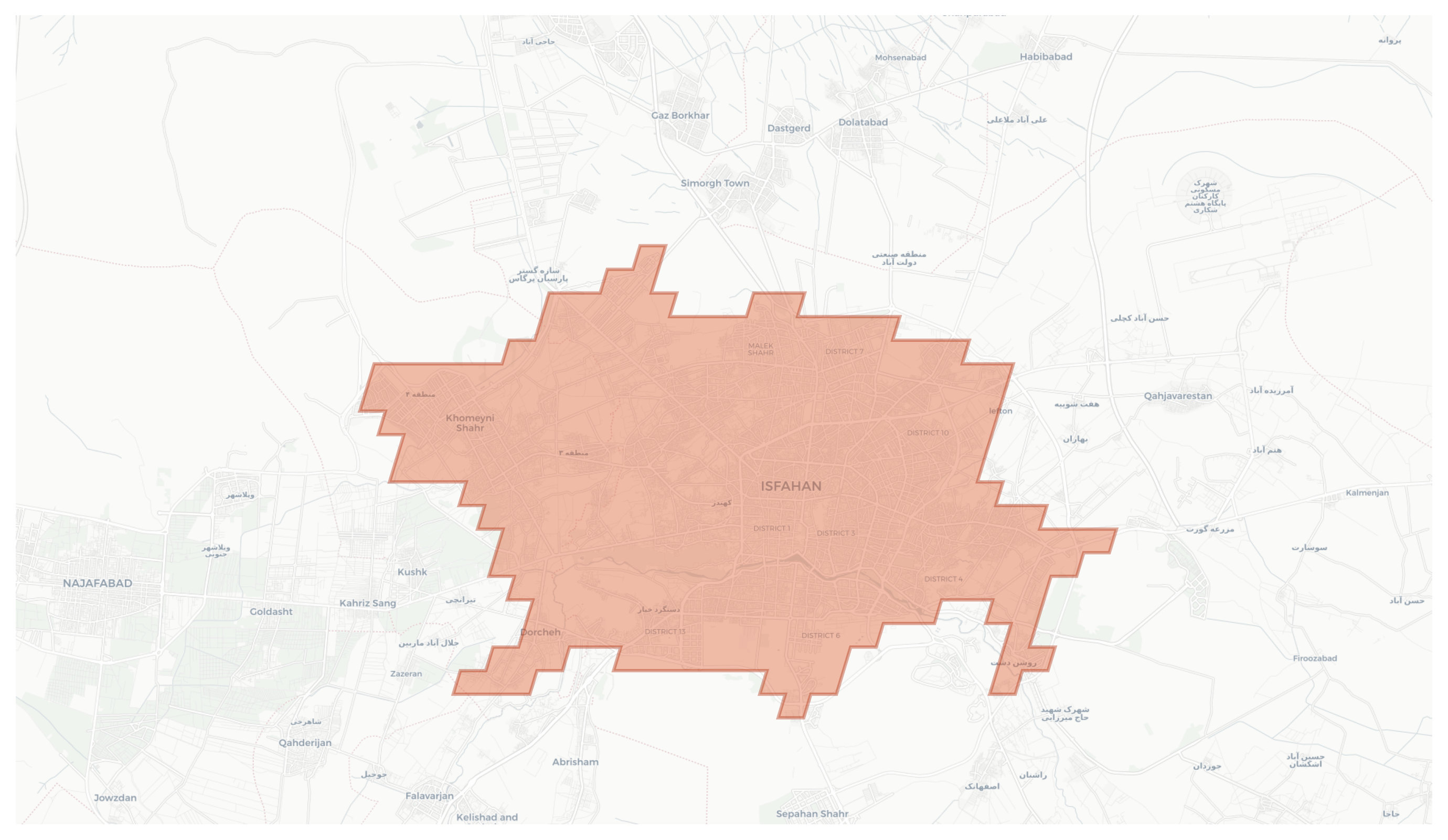 Isfahan geographic map