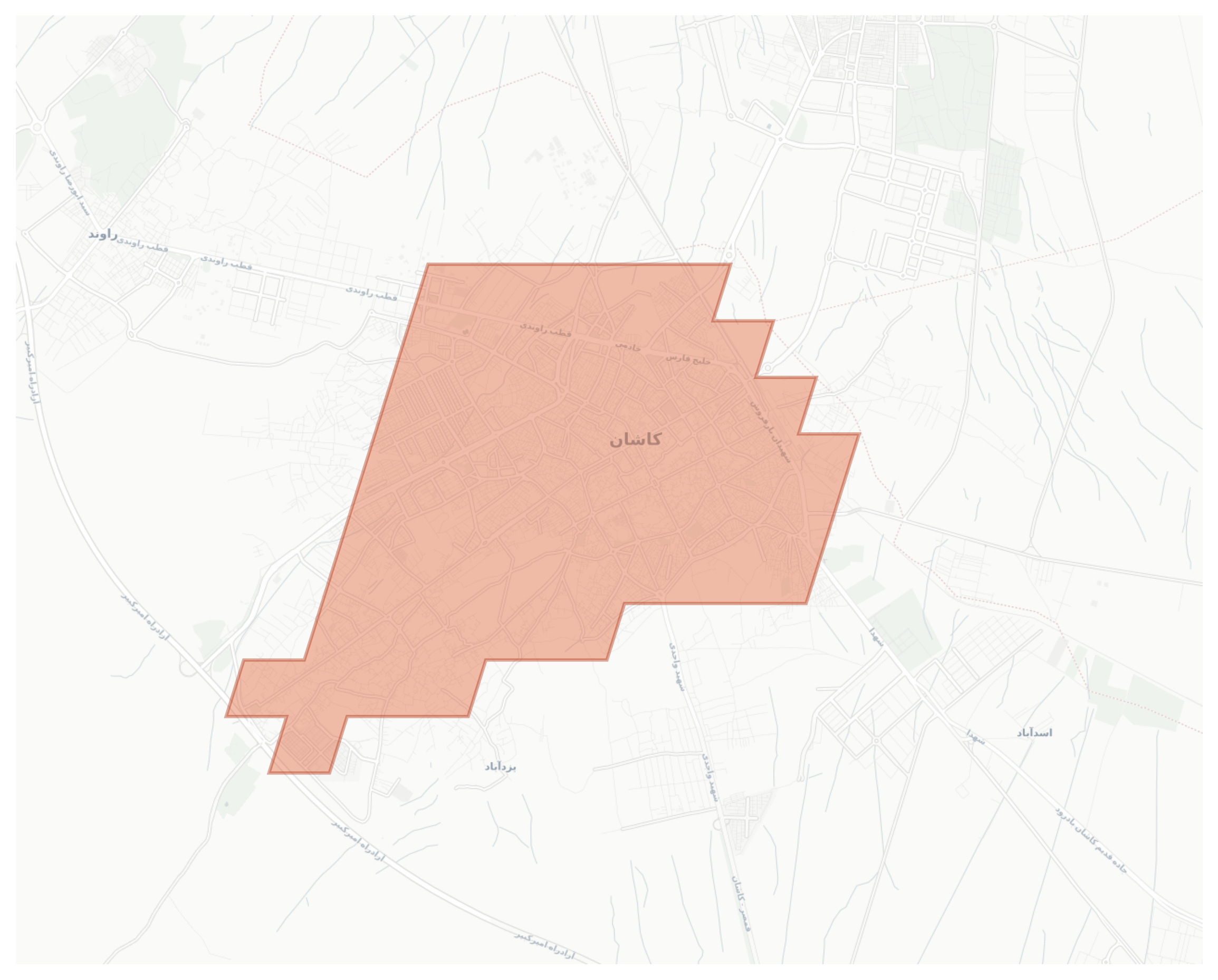 Kashan geographic map