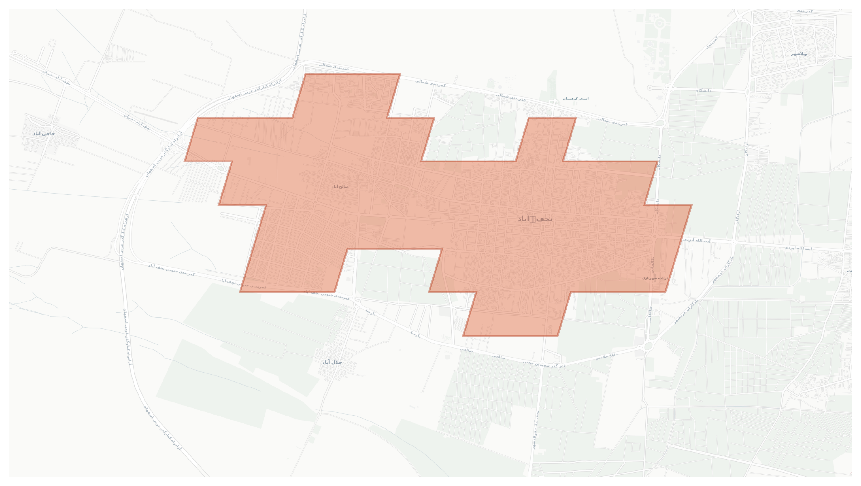 Najafabad geographic map
