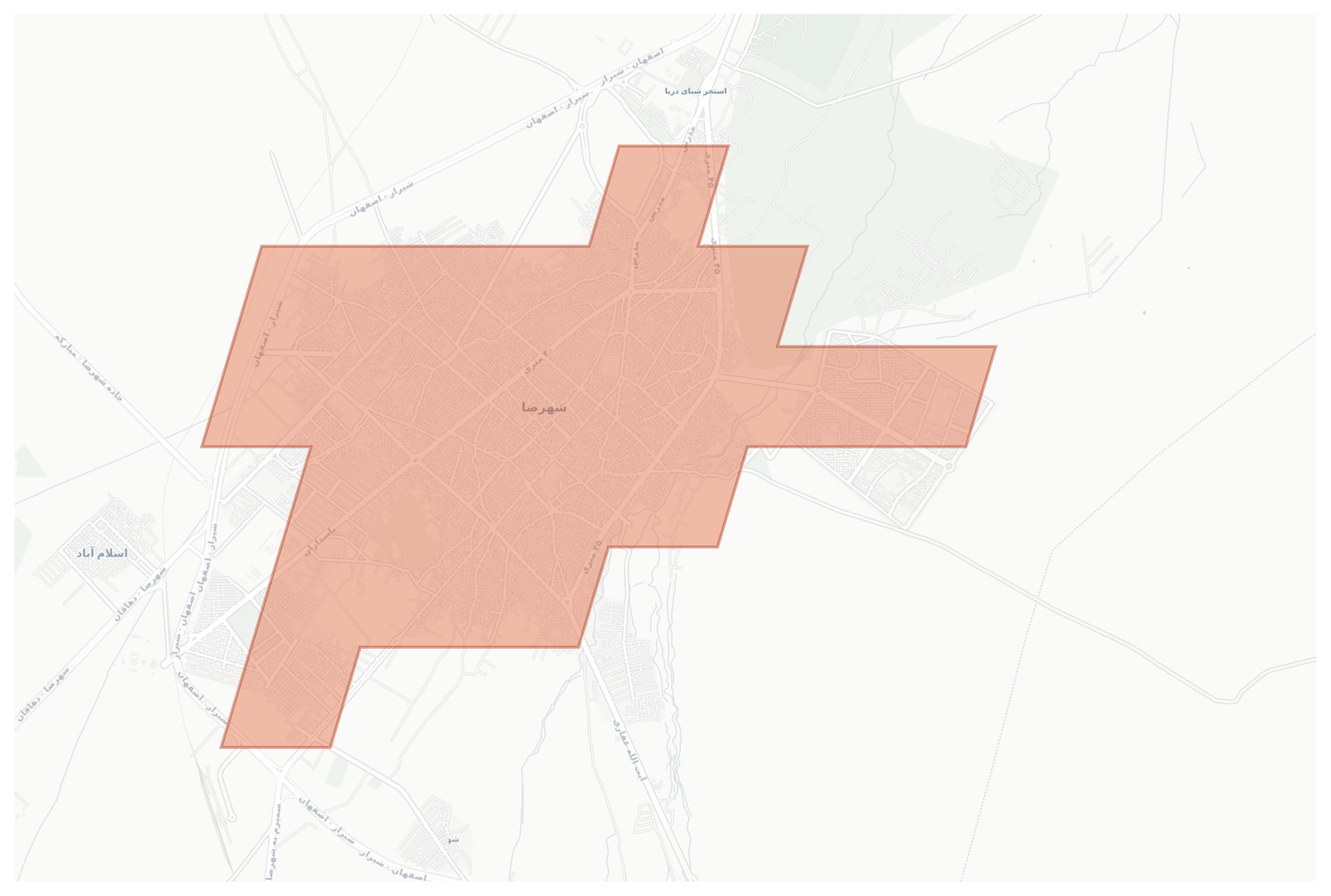 Shahreza geographic map