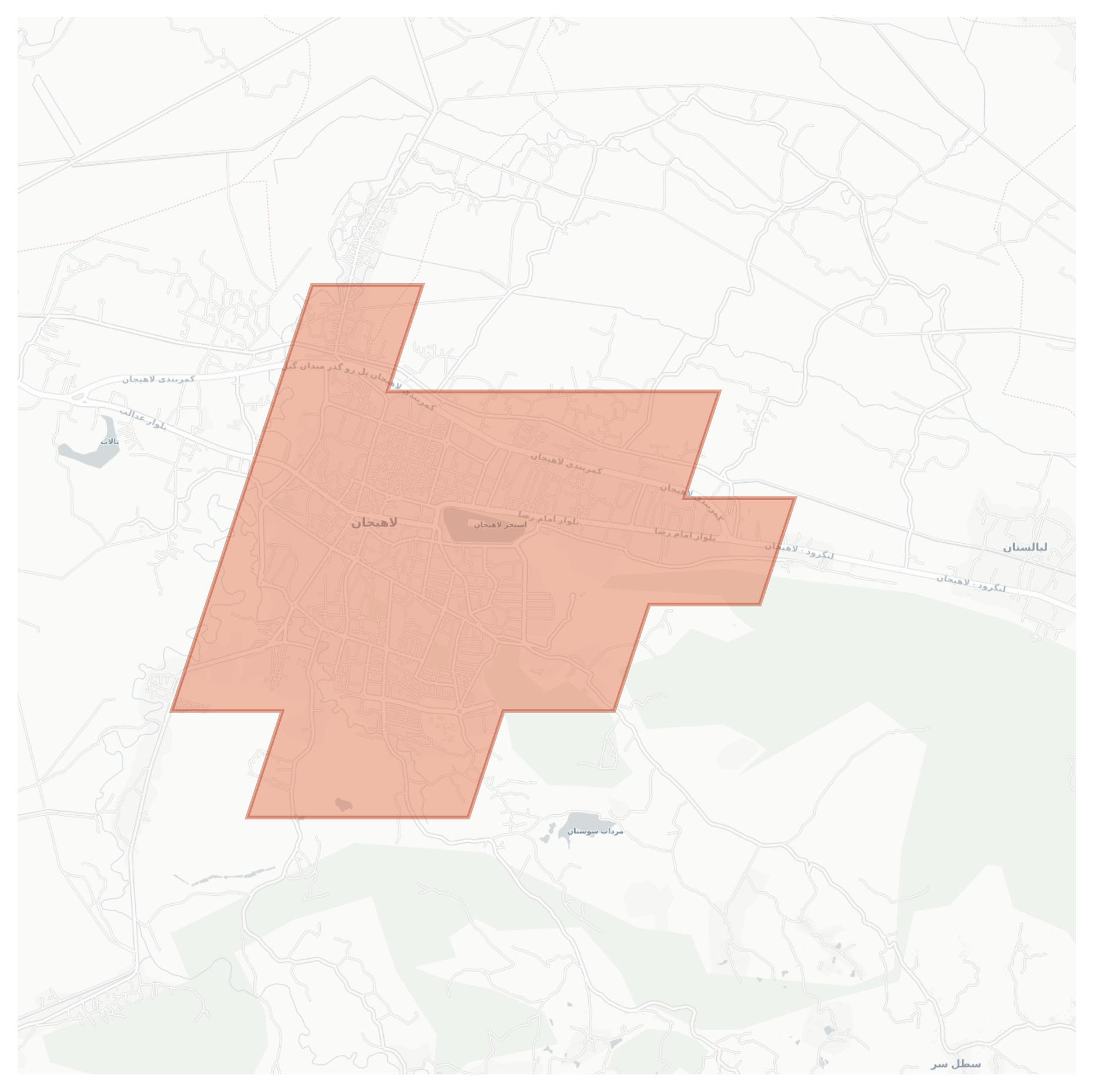 Lahijan geographic map