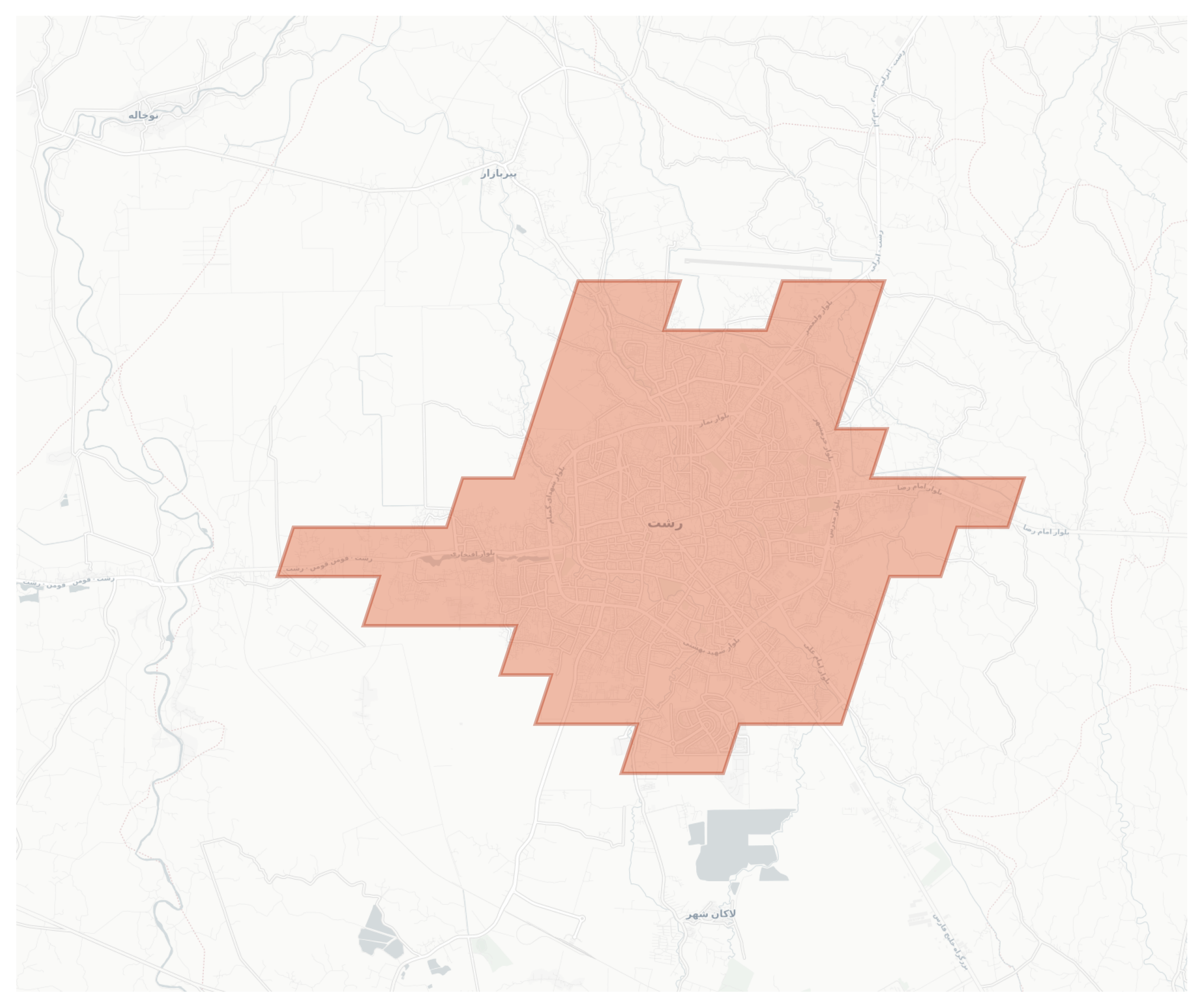 Rasht geographic map
