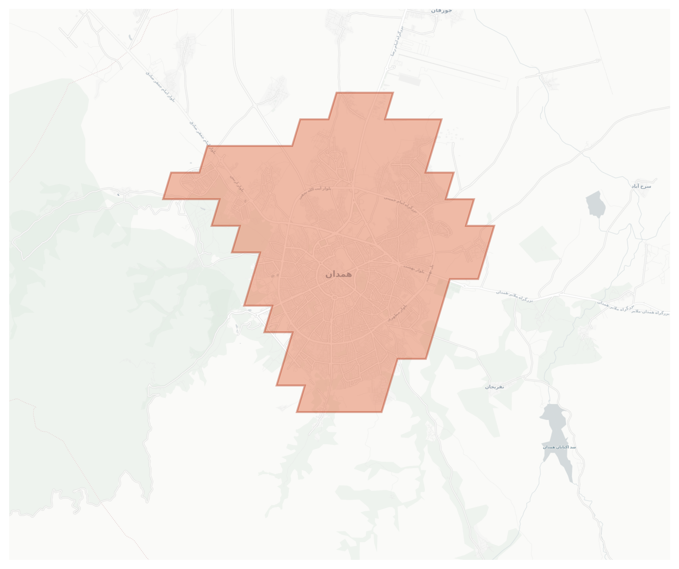 Hamedan geographic map