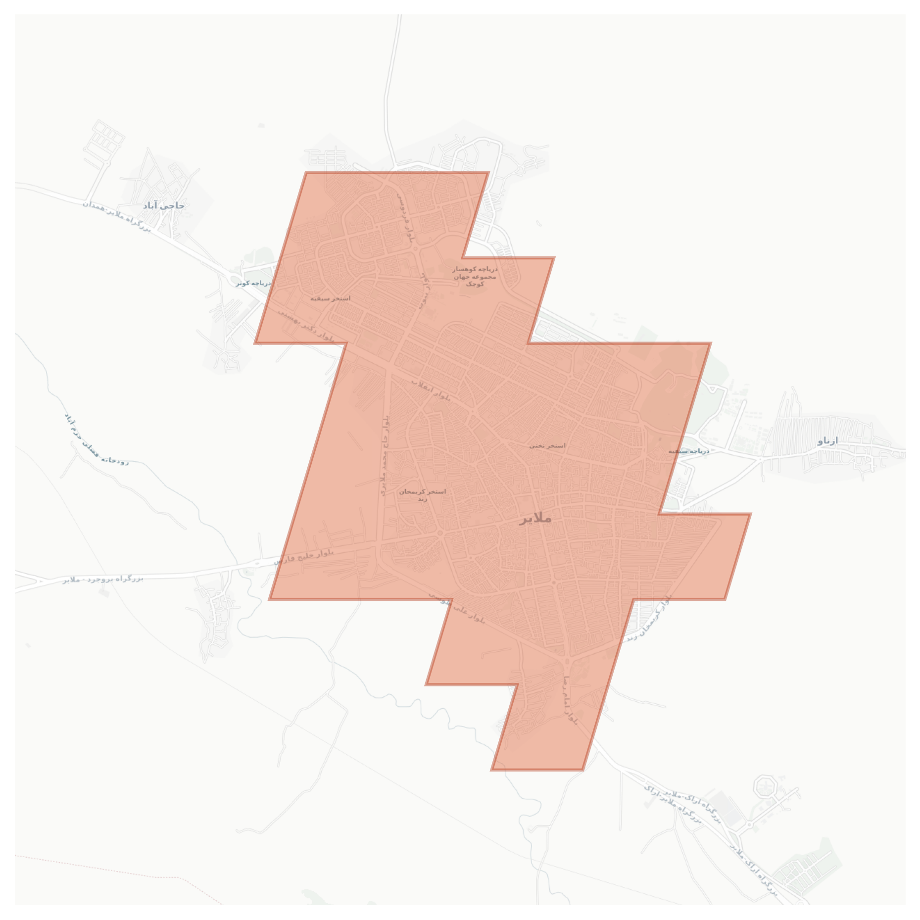 Malayer geographic map