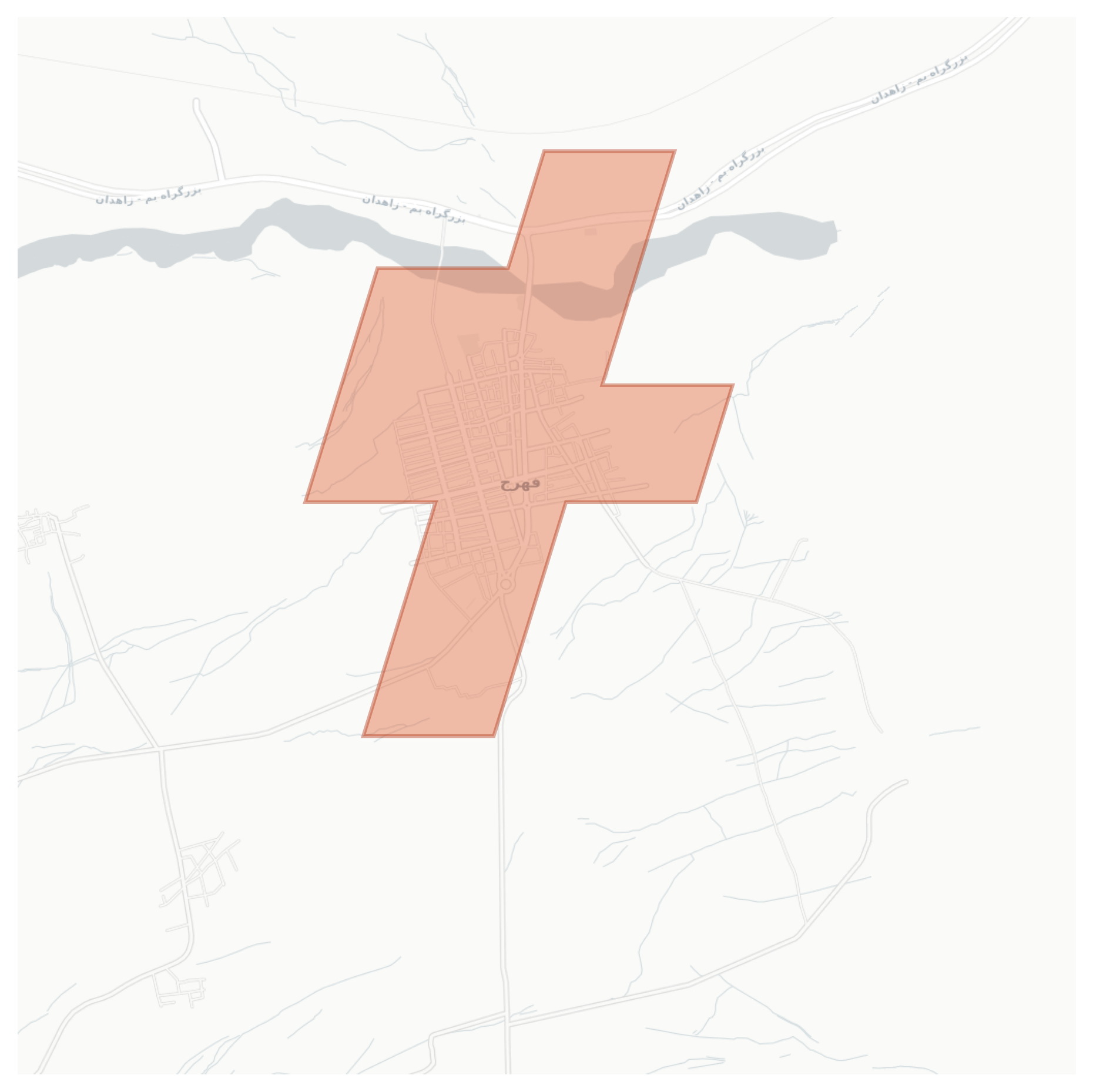 Fahraj geographic map