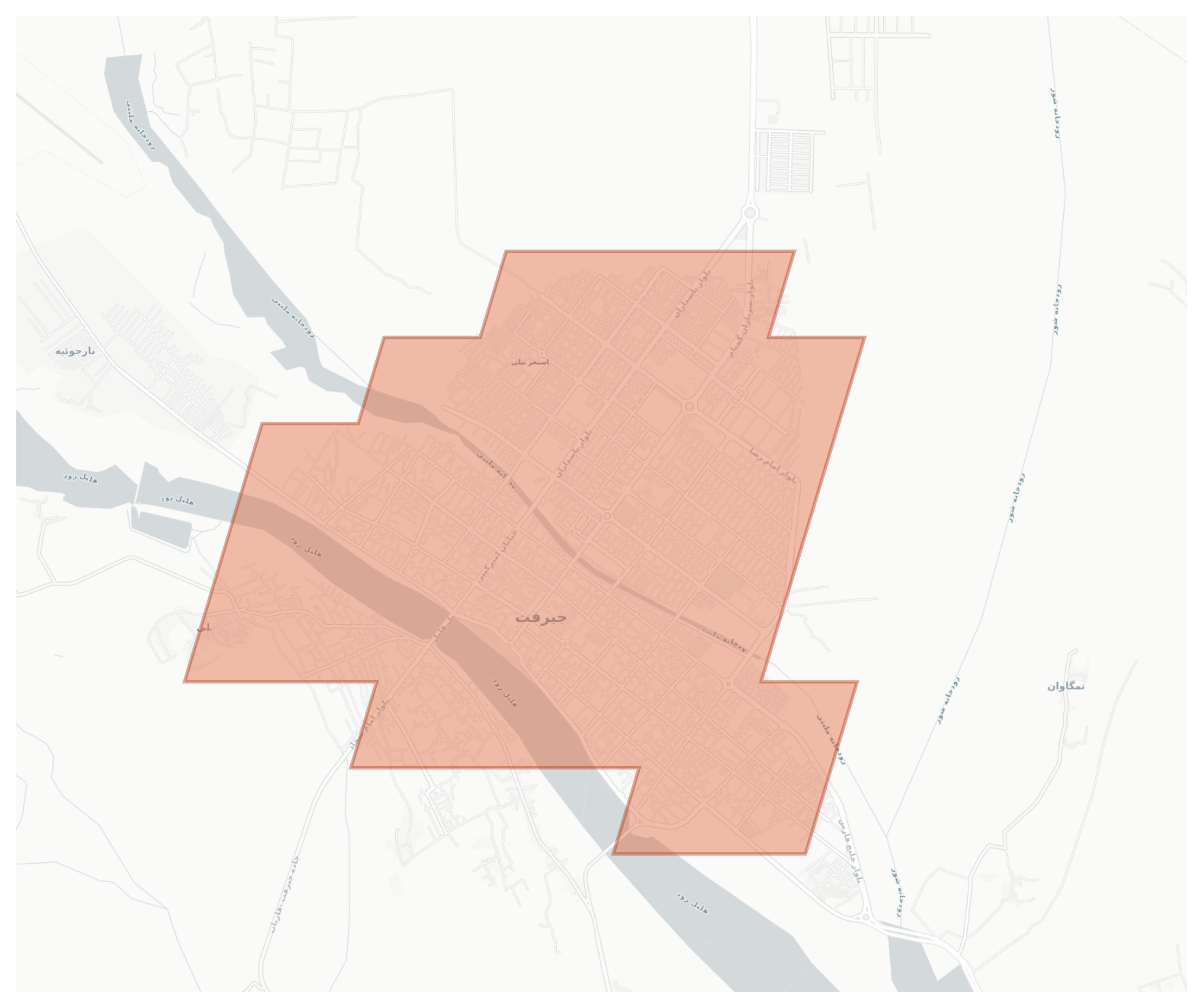 جیرفت geographic map