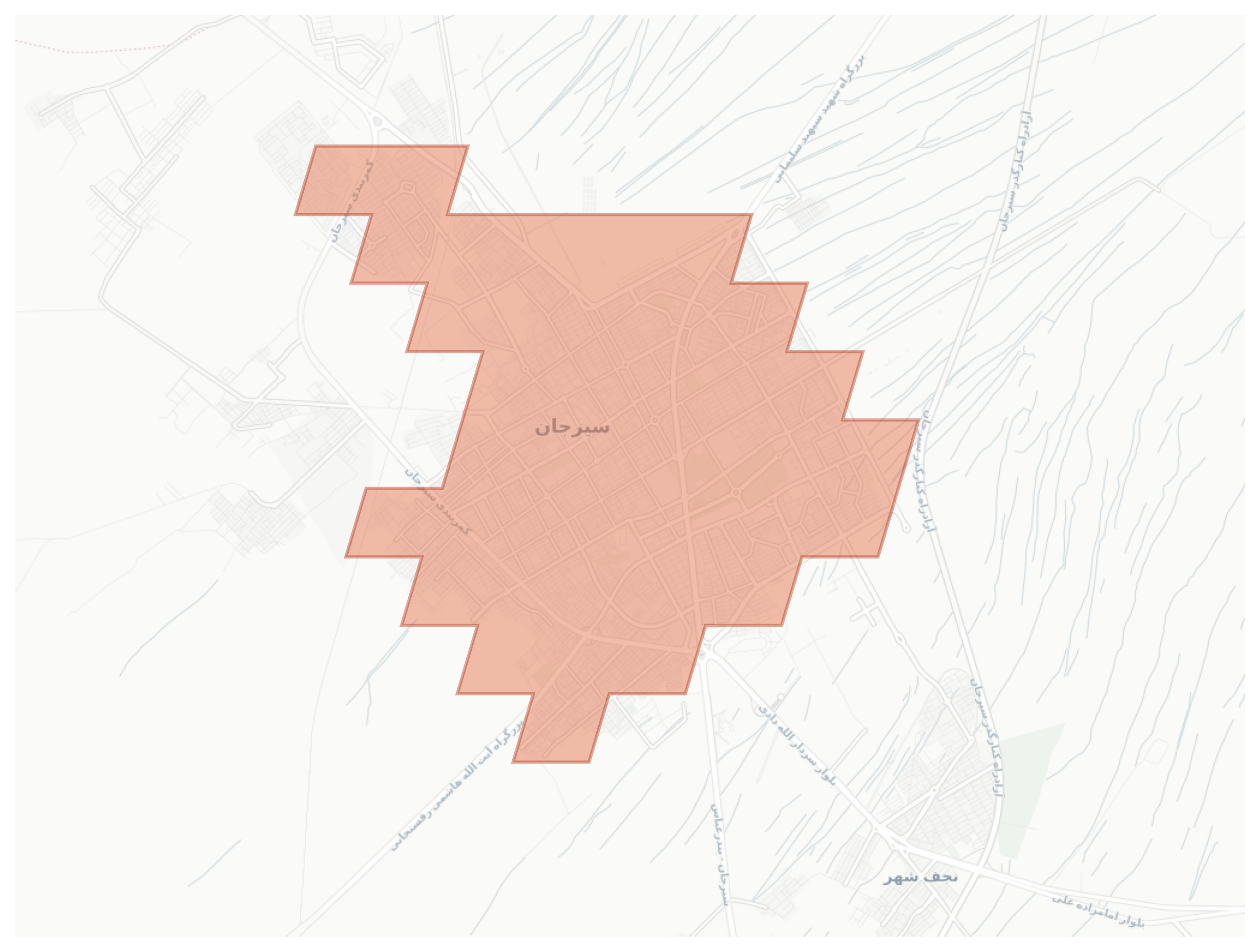 Sirjan geographic map