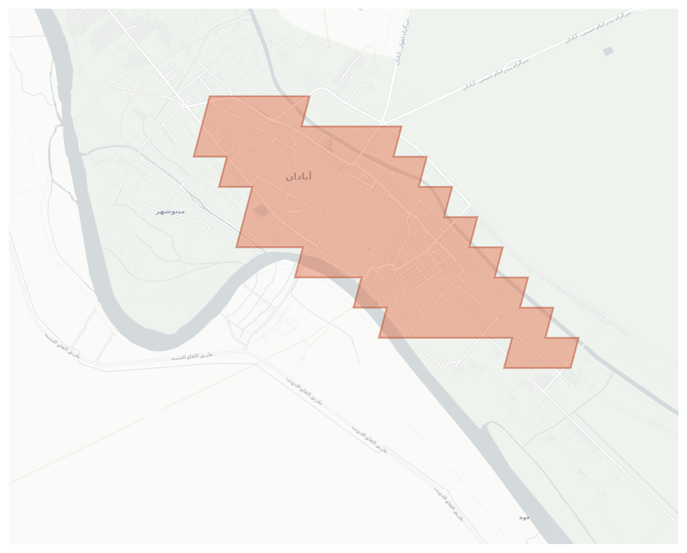 Abadan geographic map