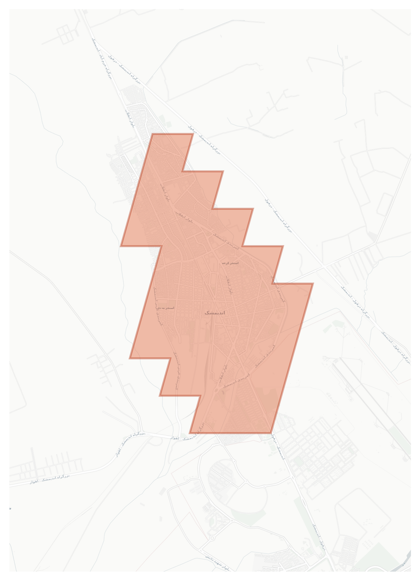 Andimeshk geographic map