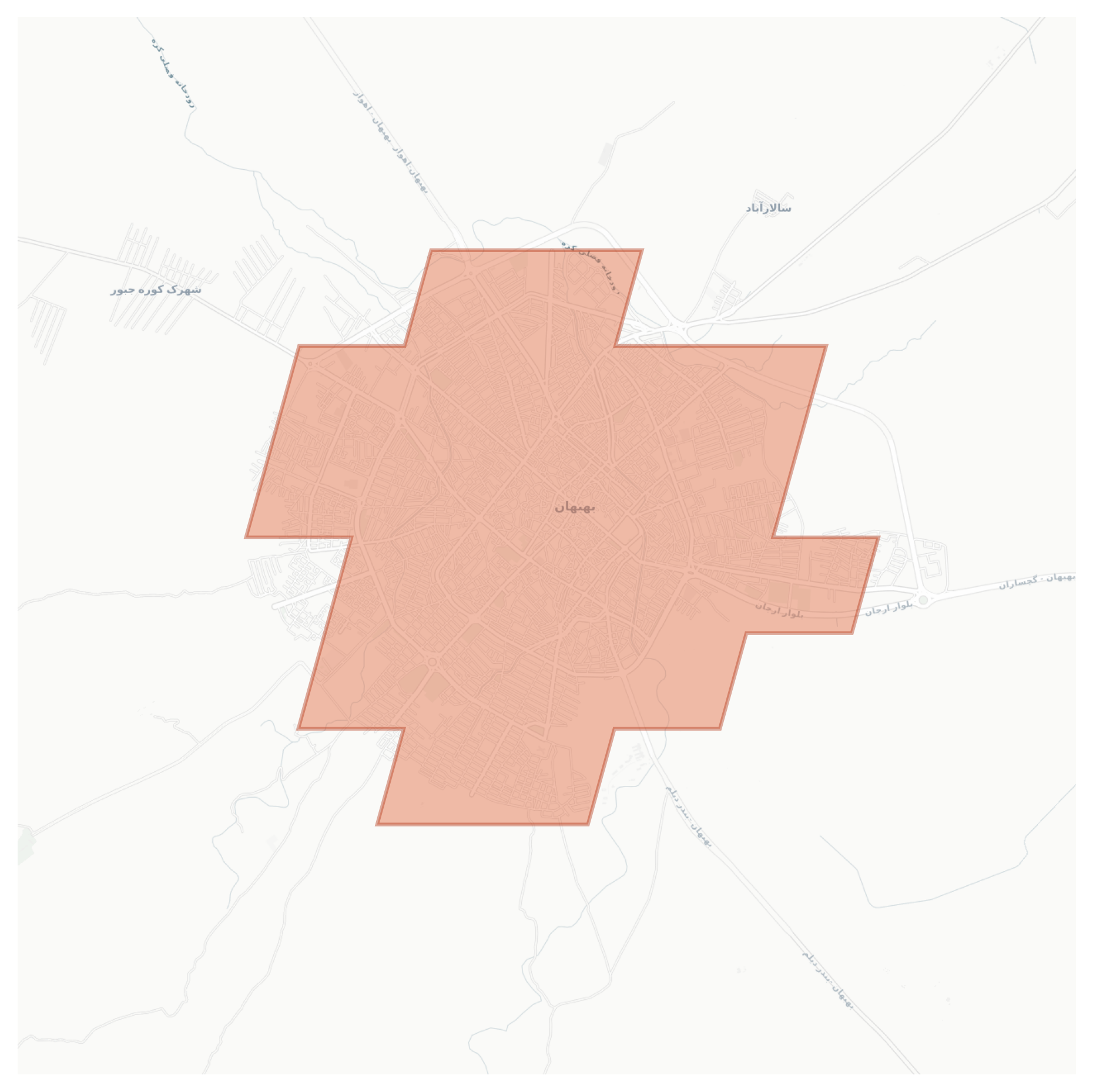 Behbahan geographic map