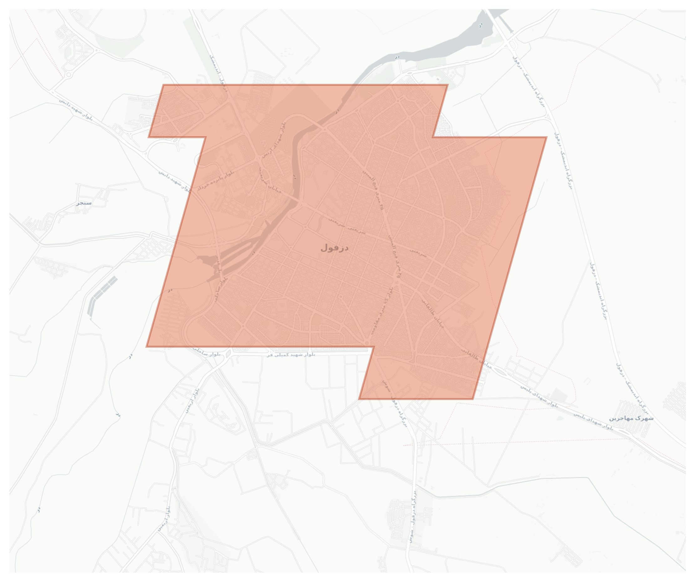 Dezful geographic map