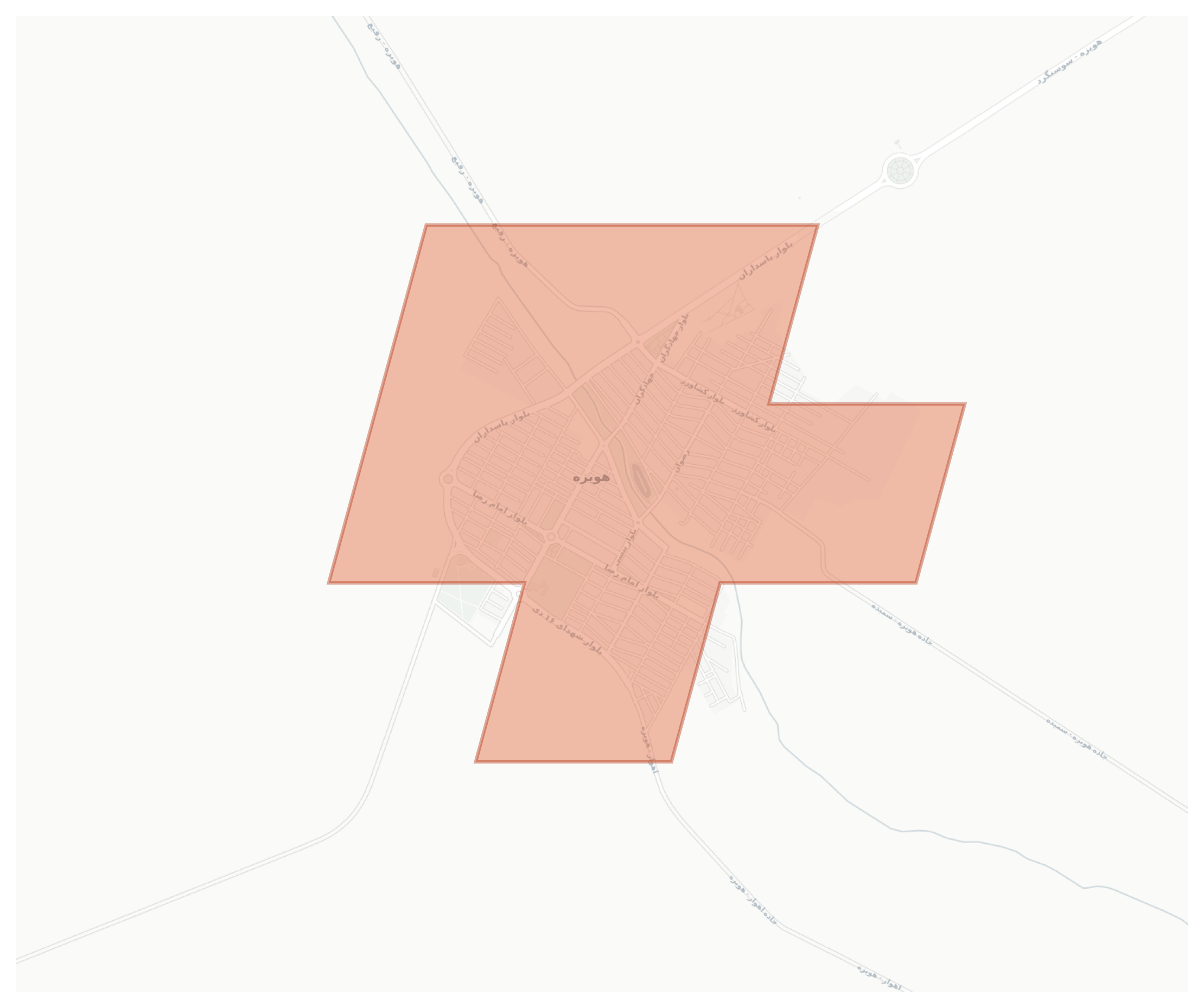 Hoveyzeh geographic map