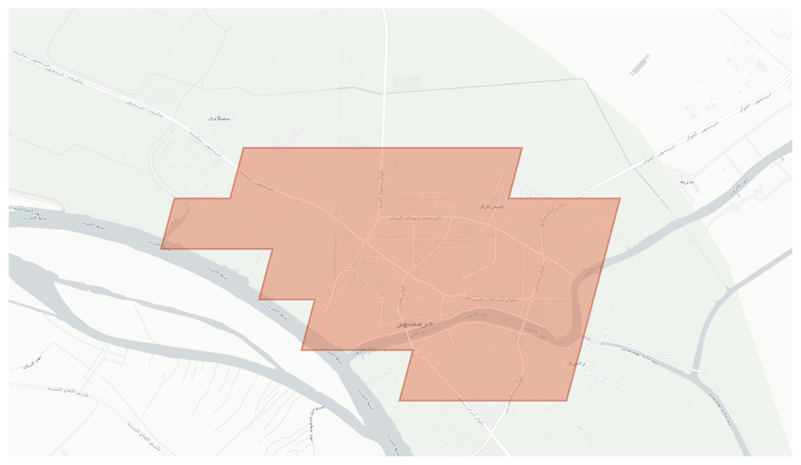 Khorramshahr geographic map