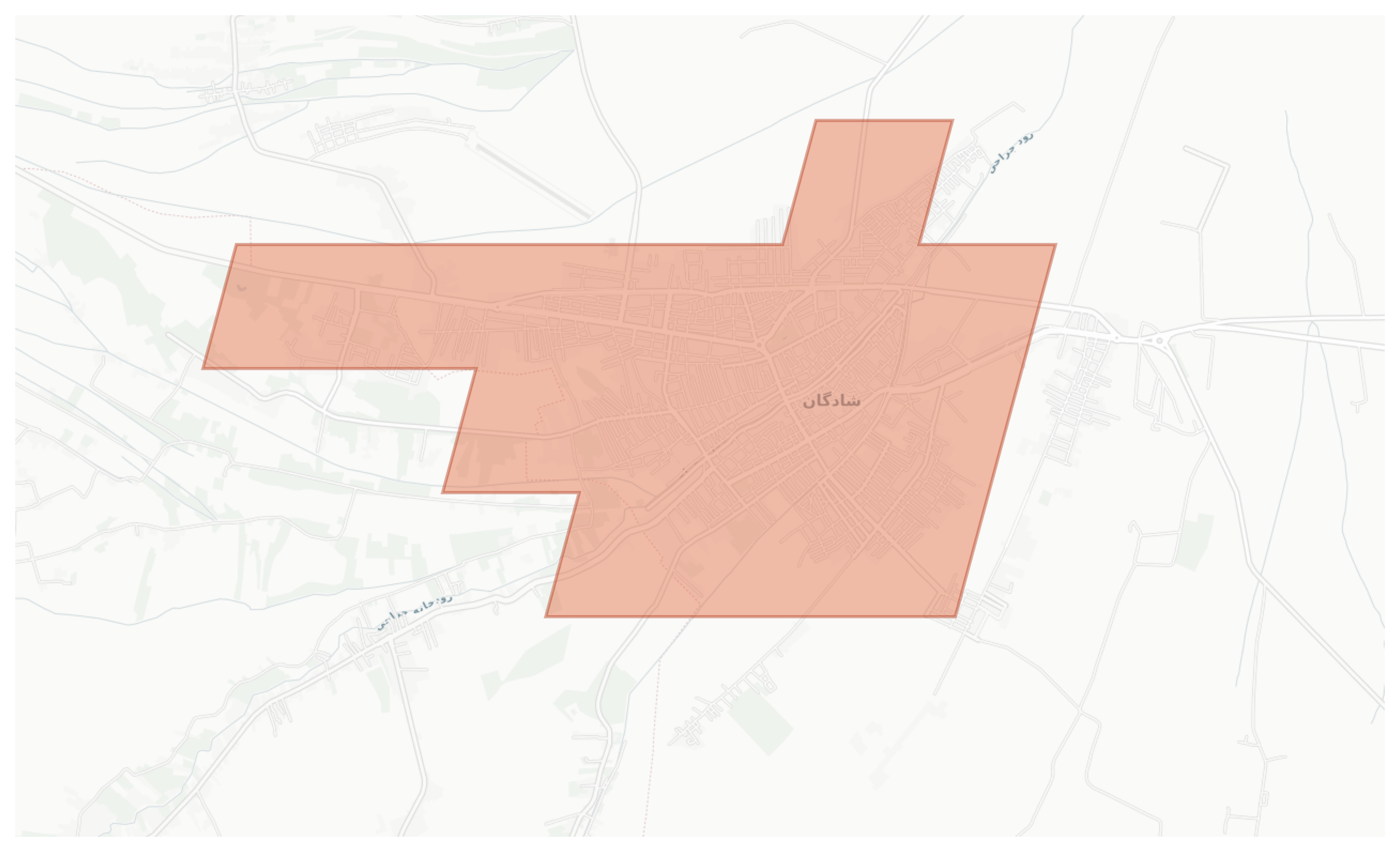 Shadegan geographic map