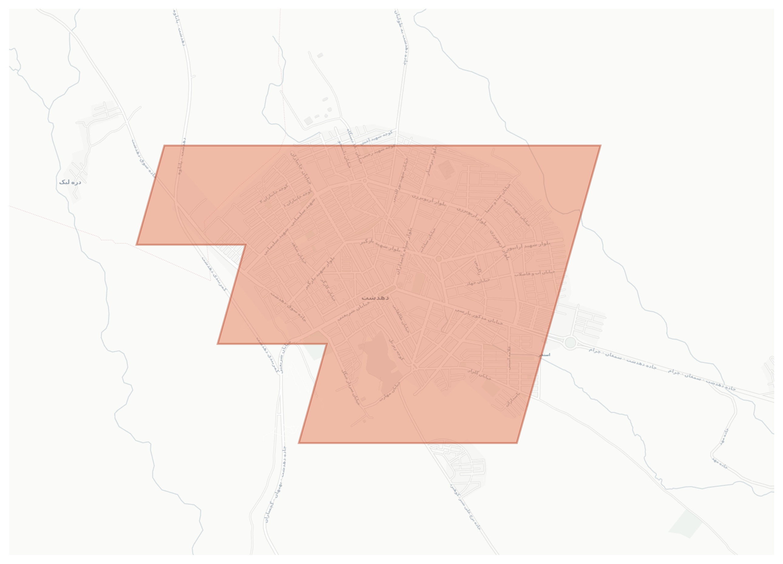 Dehdasht geographic map
