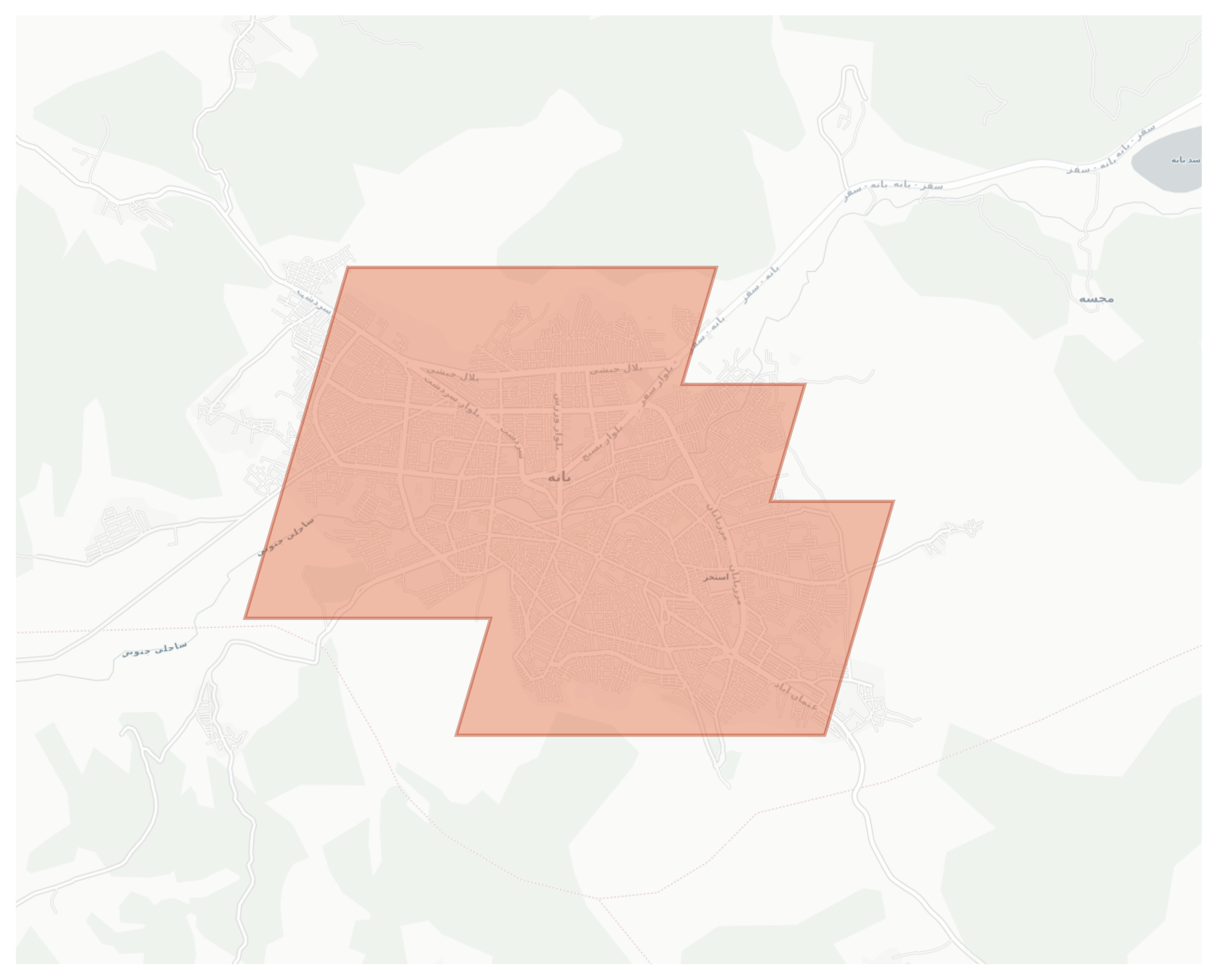 Baneh geographic map