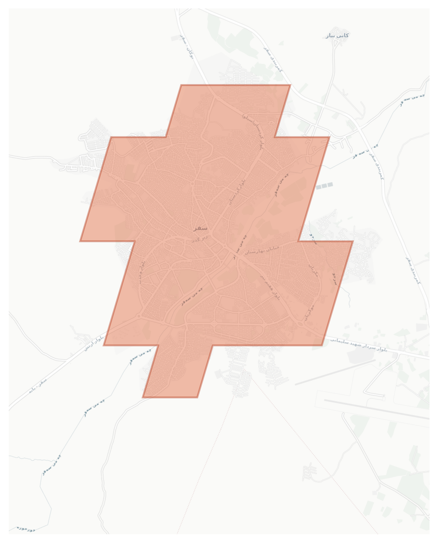 Saqqez geographic map