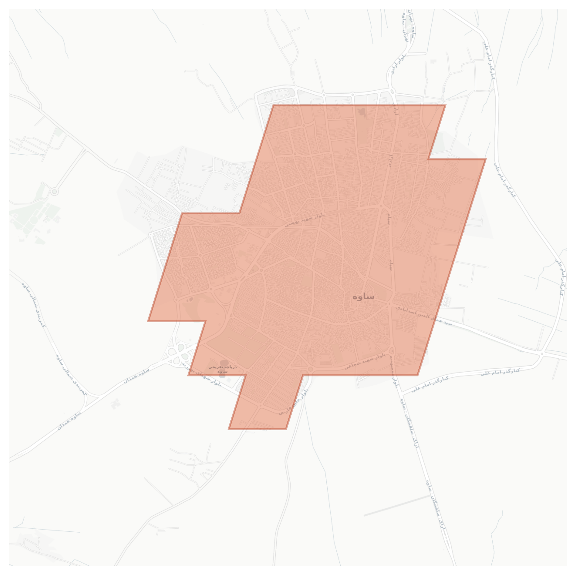 Saveh geographic map