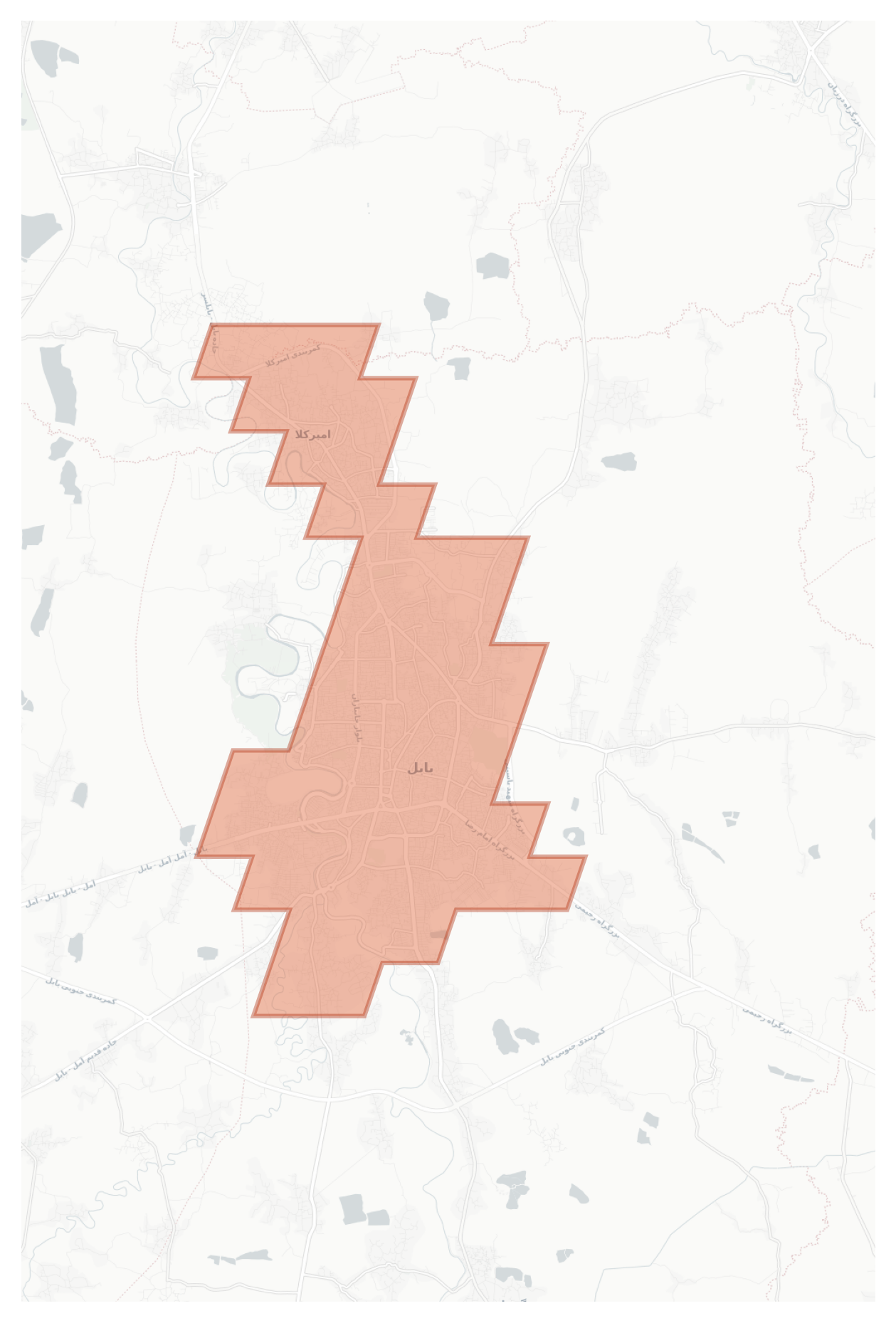 Babol geographic map