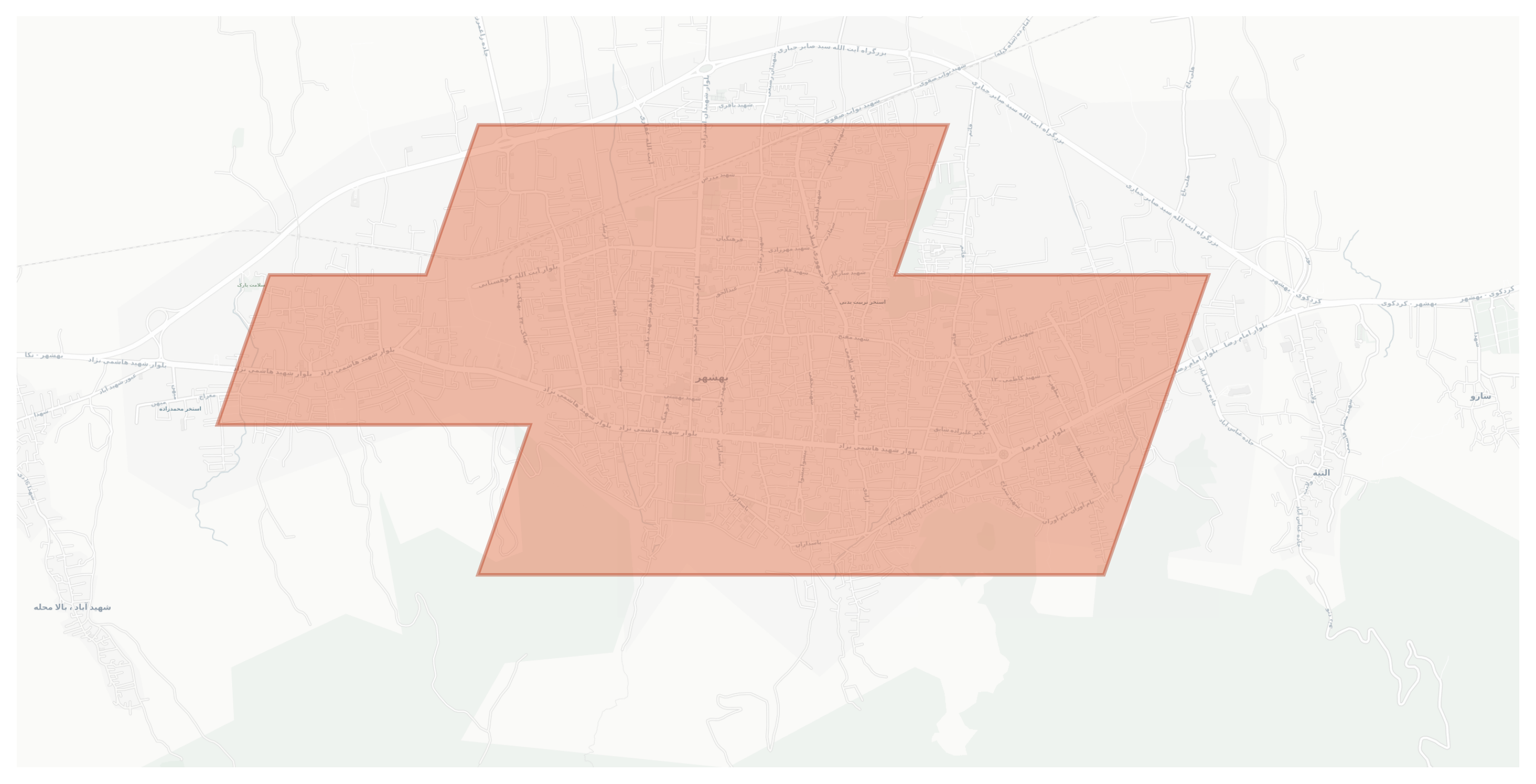 Behshahr geographic map