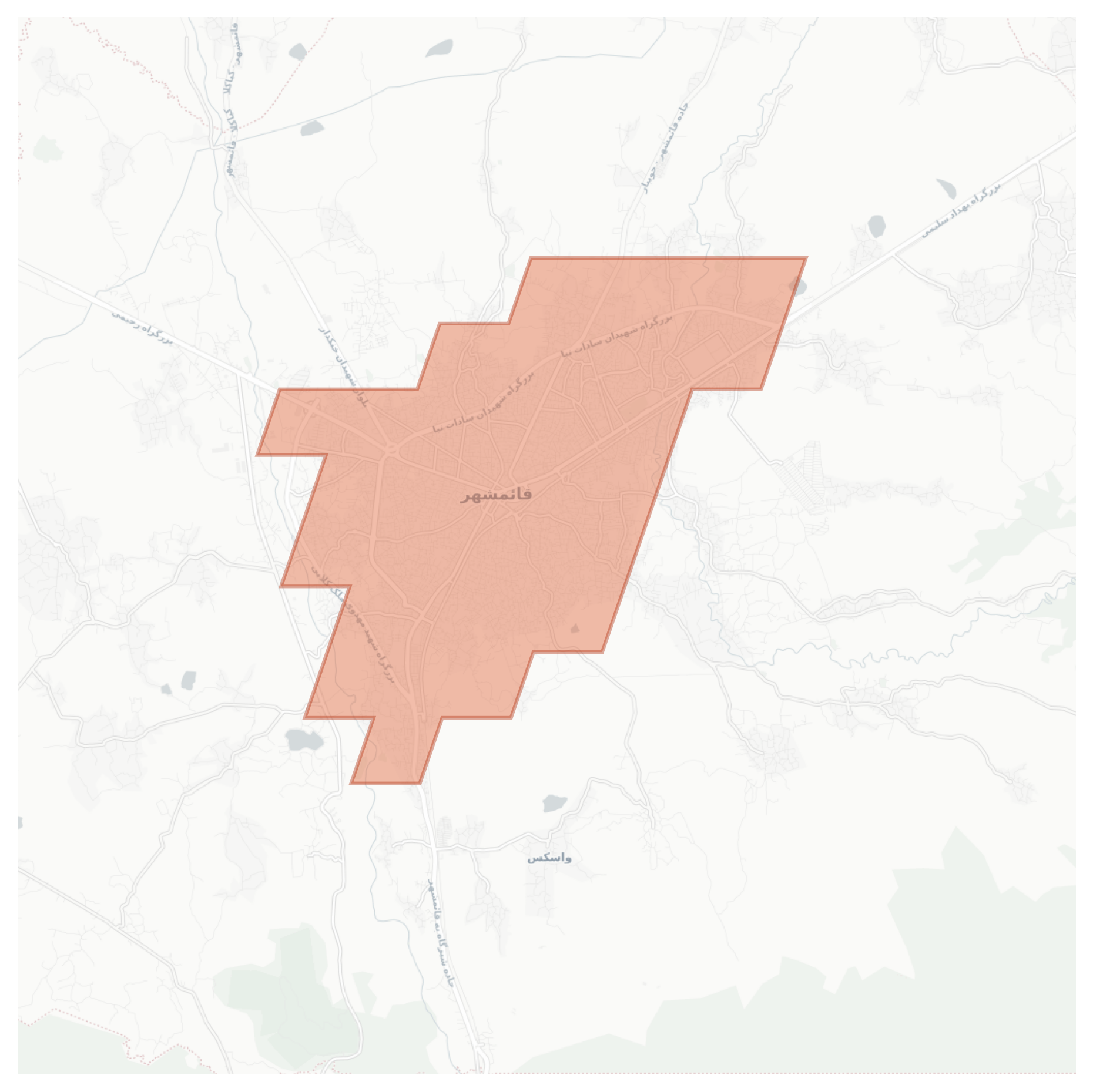 Qaem Shahr geographic map