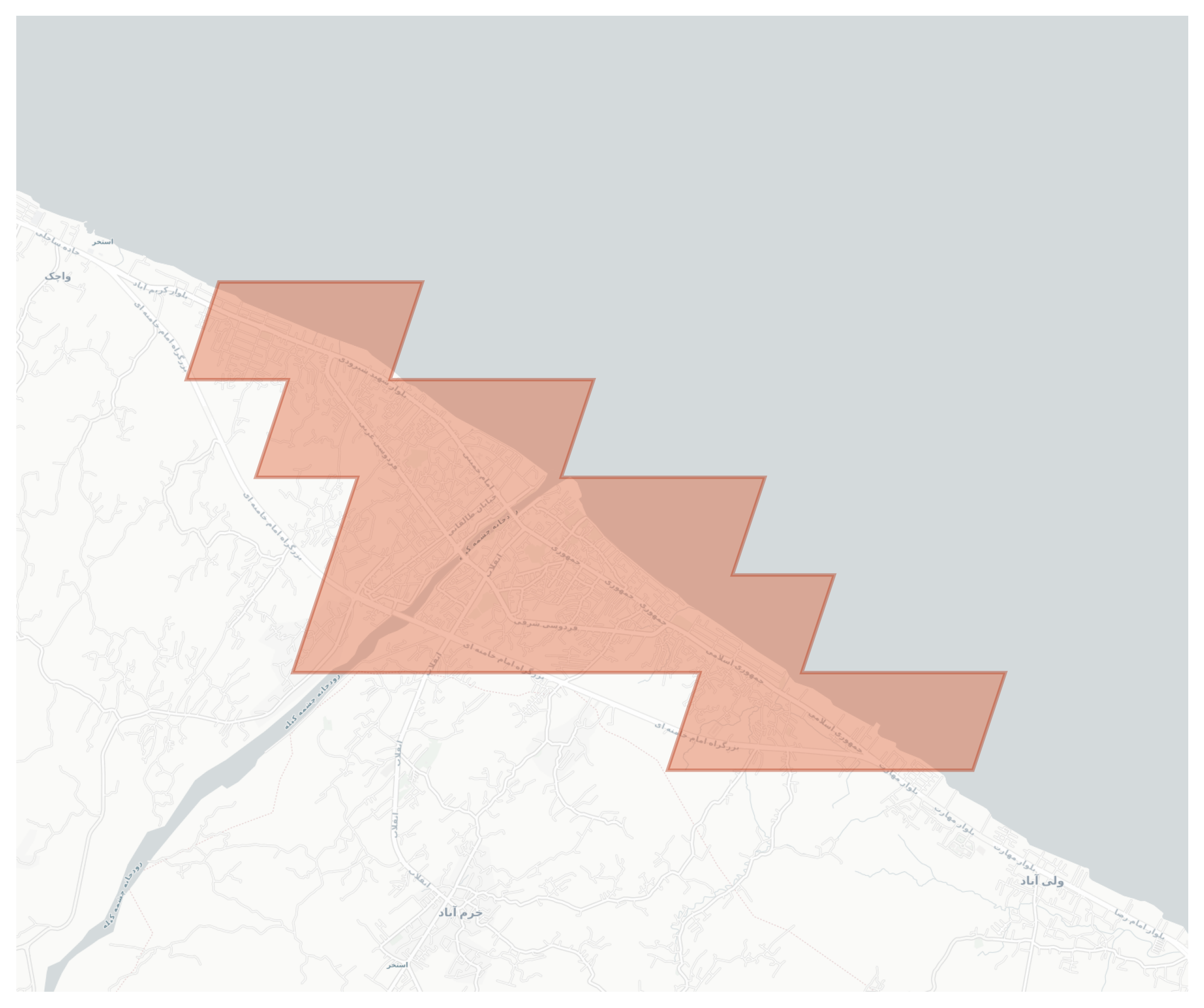 Tonekabon geographic map